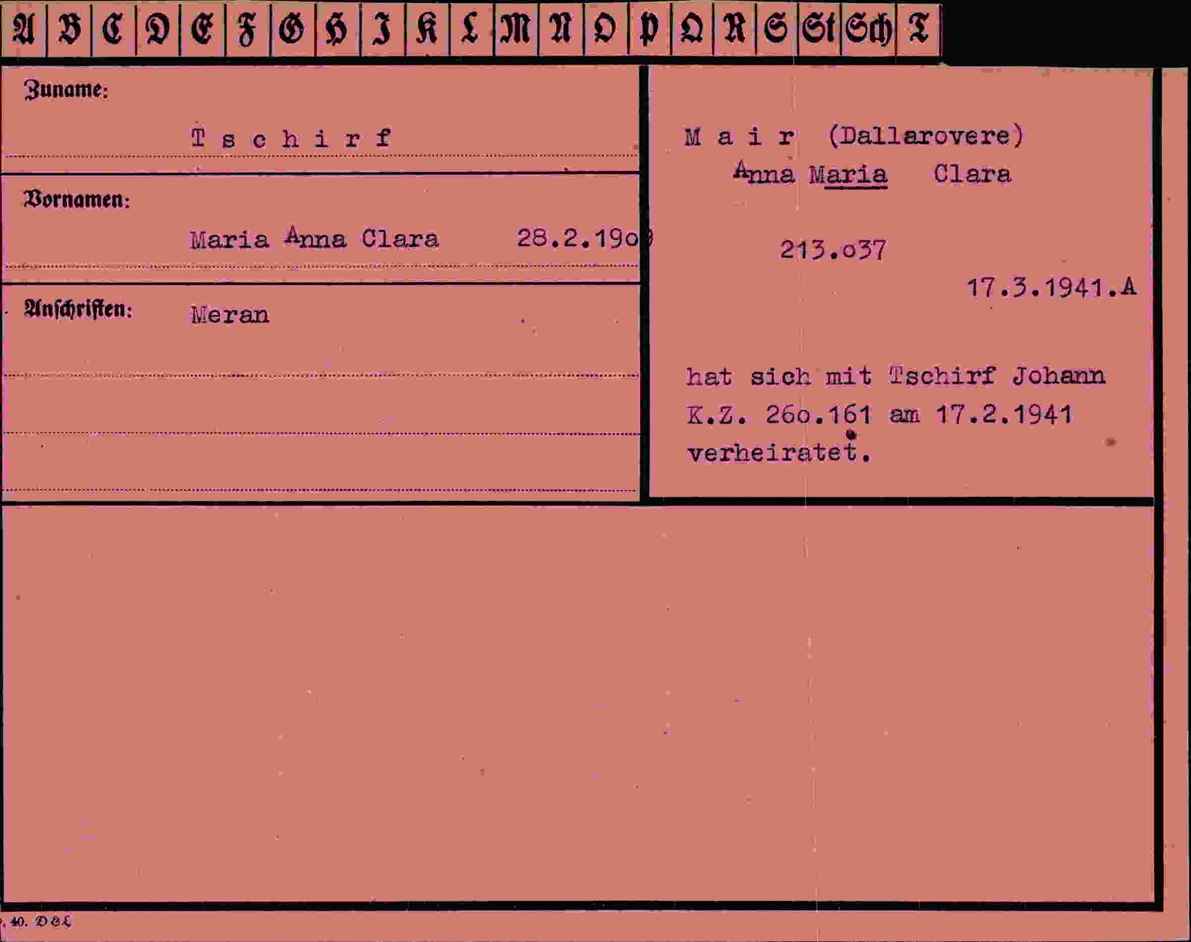 Vorderseite des Dokuments