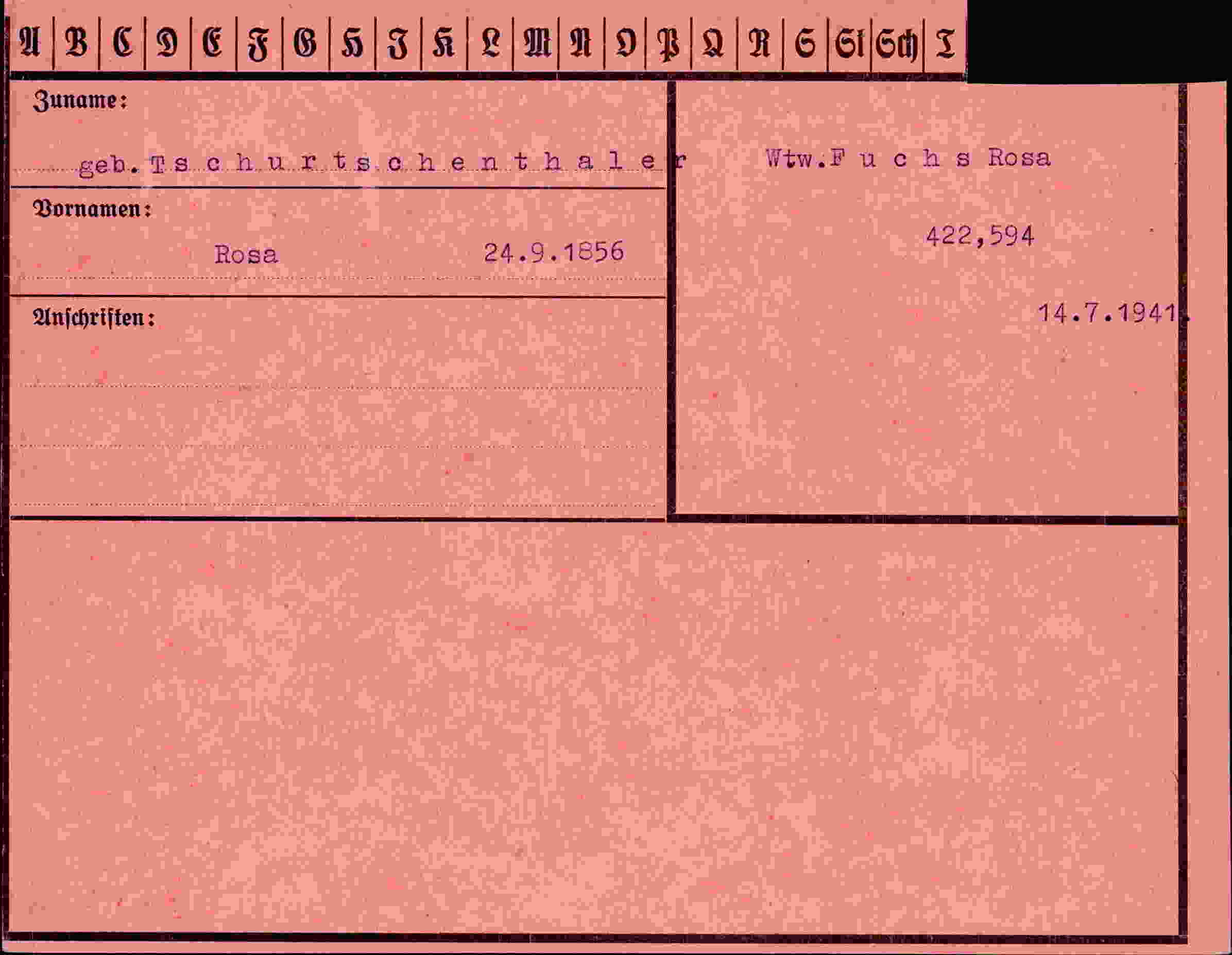 Dokument für Rosa Tschurtschenthale