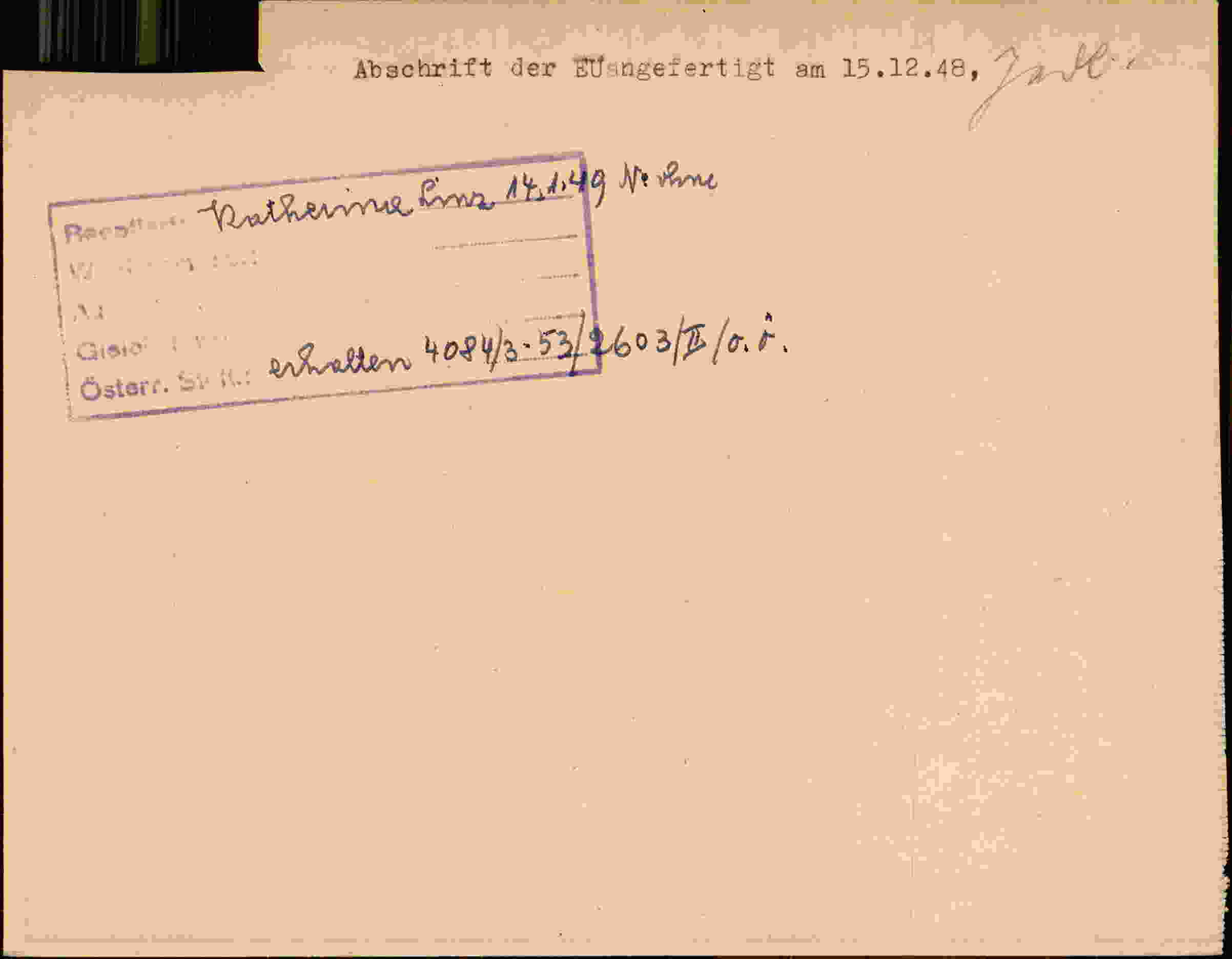 Rückseite des Dokuments