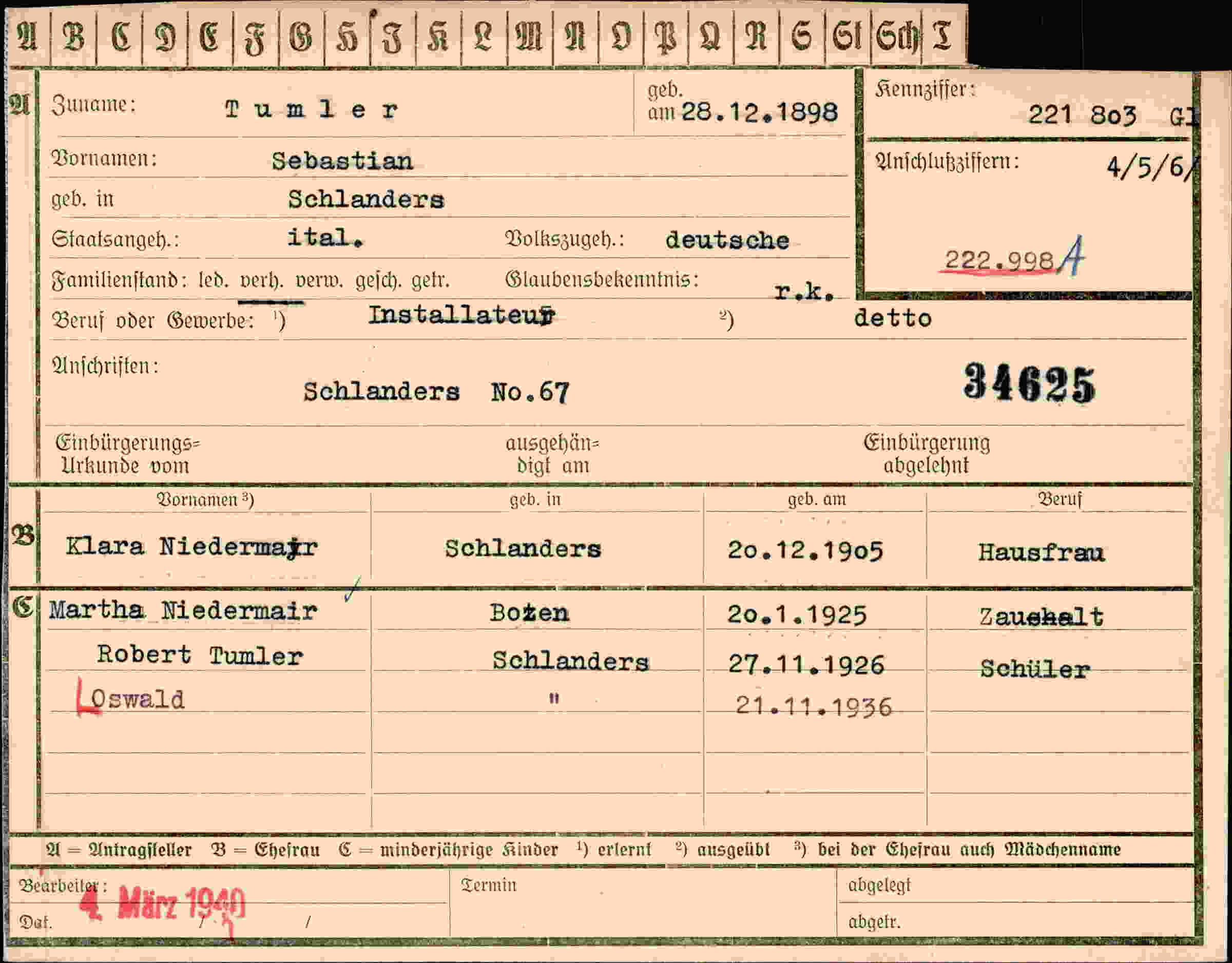Dokument für Sebastian Tumler