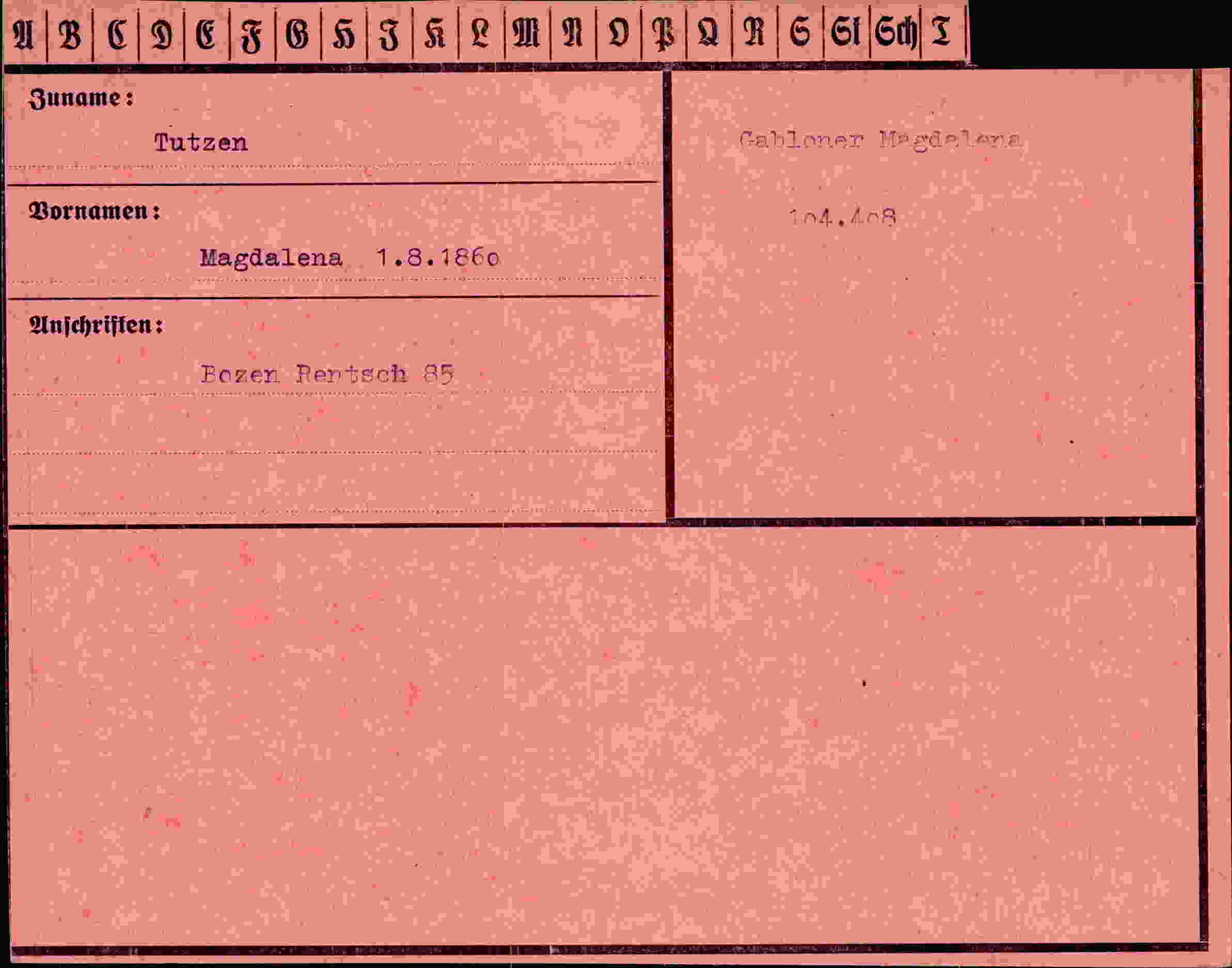 Vorderseite des Dokuments