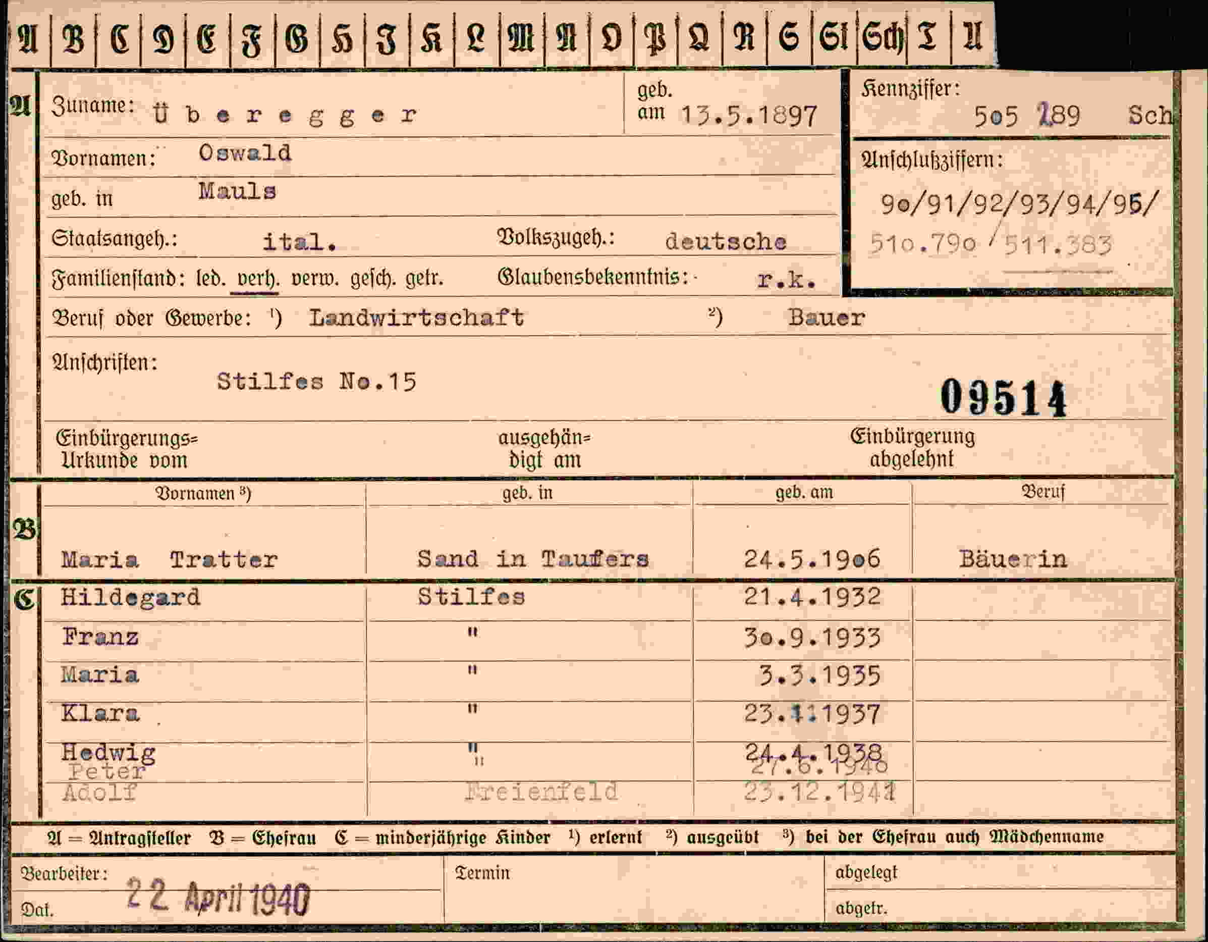 Dokument für Oswald Überegger