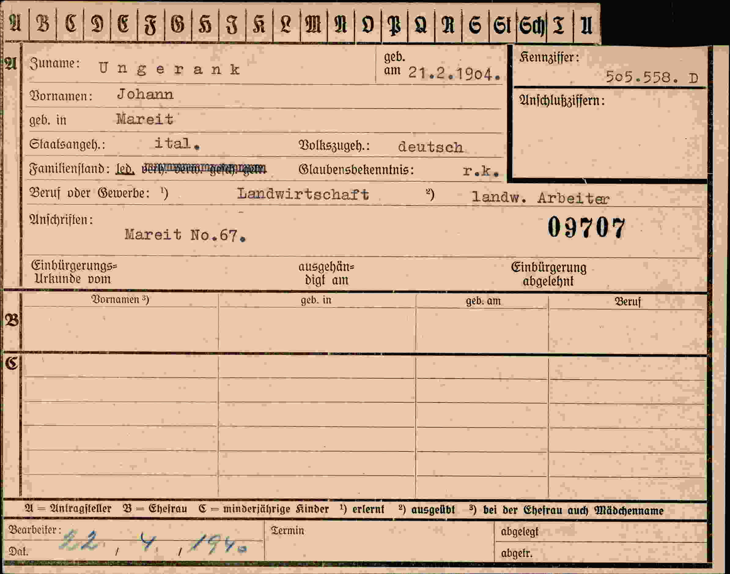 Dokument für Johann Ungerank