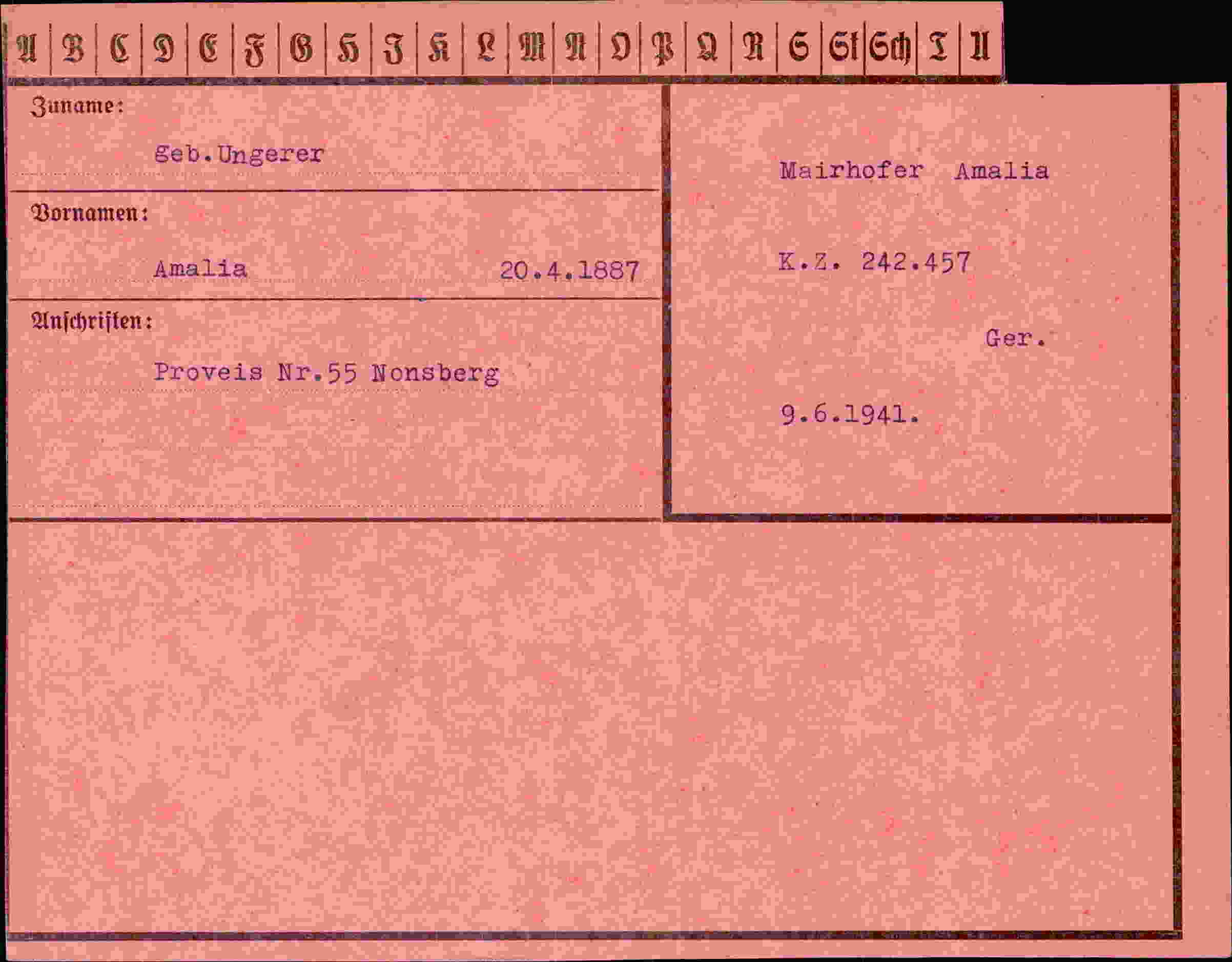 Dokument für Amalia Ungerer