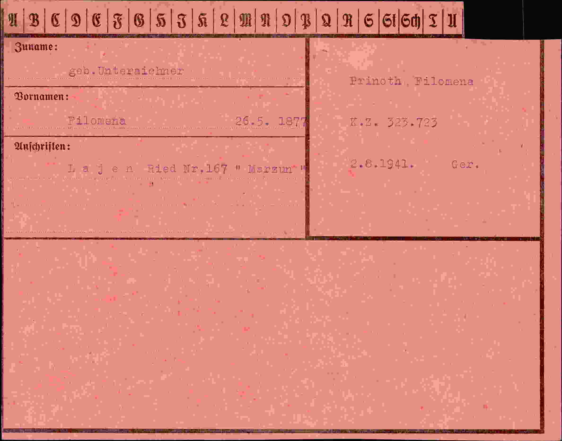 Dokument für Filomena Unteraichner
