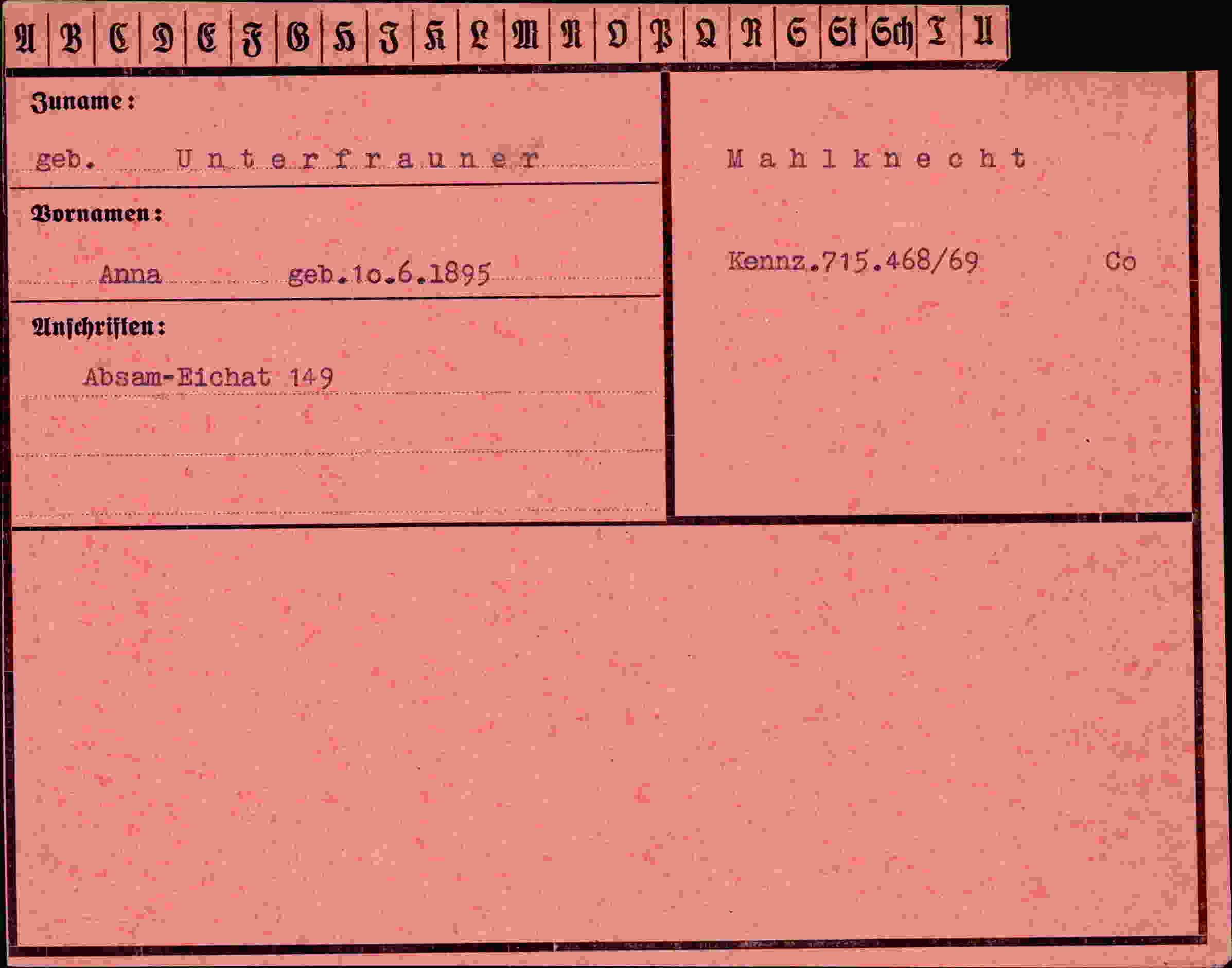 Dokument für Anna Unterfrauner