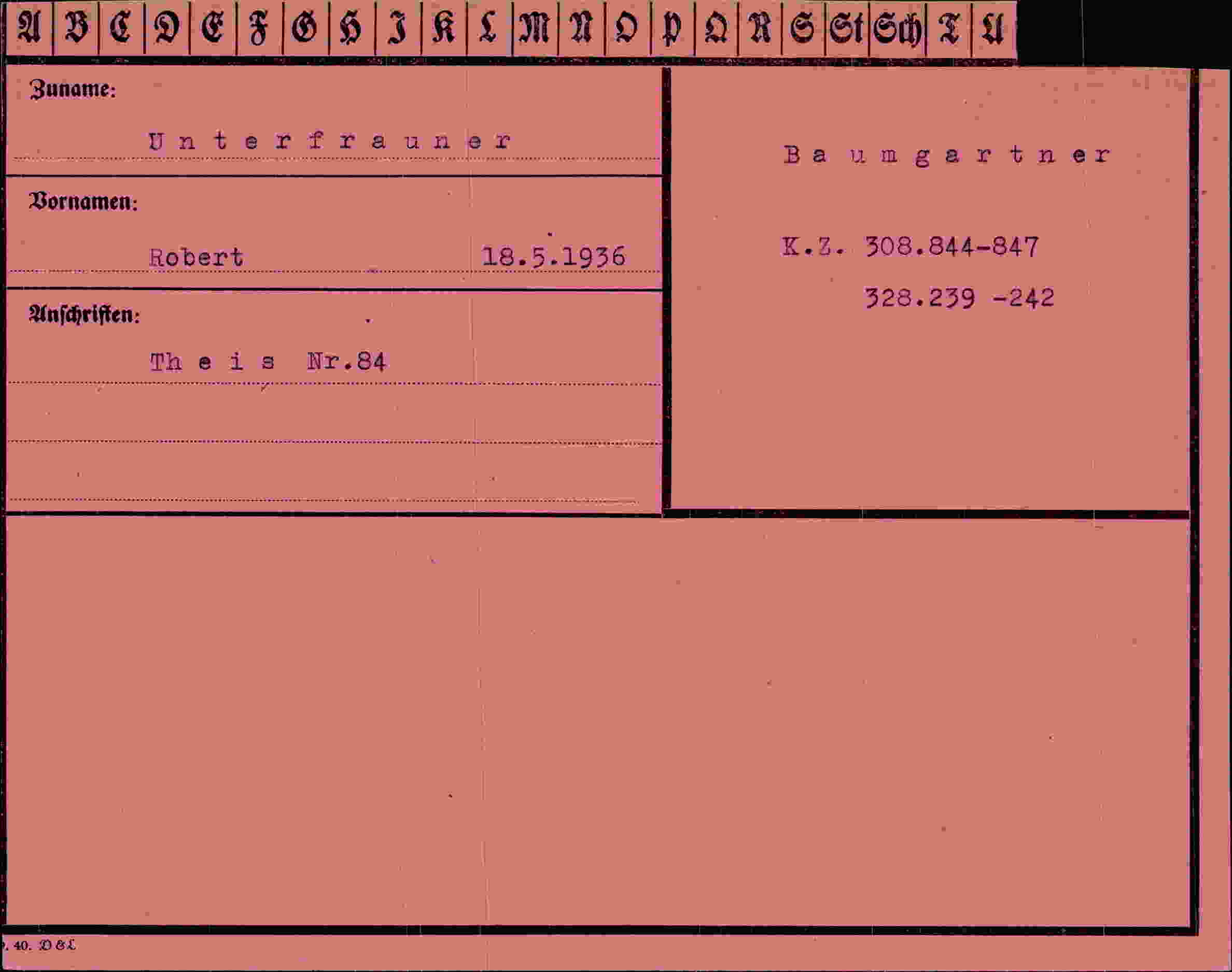 Dokument für Robert Unterfrauner