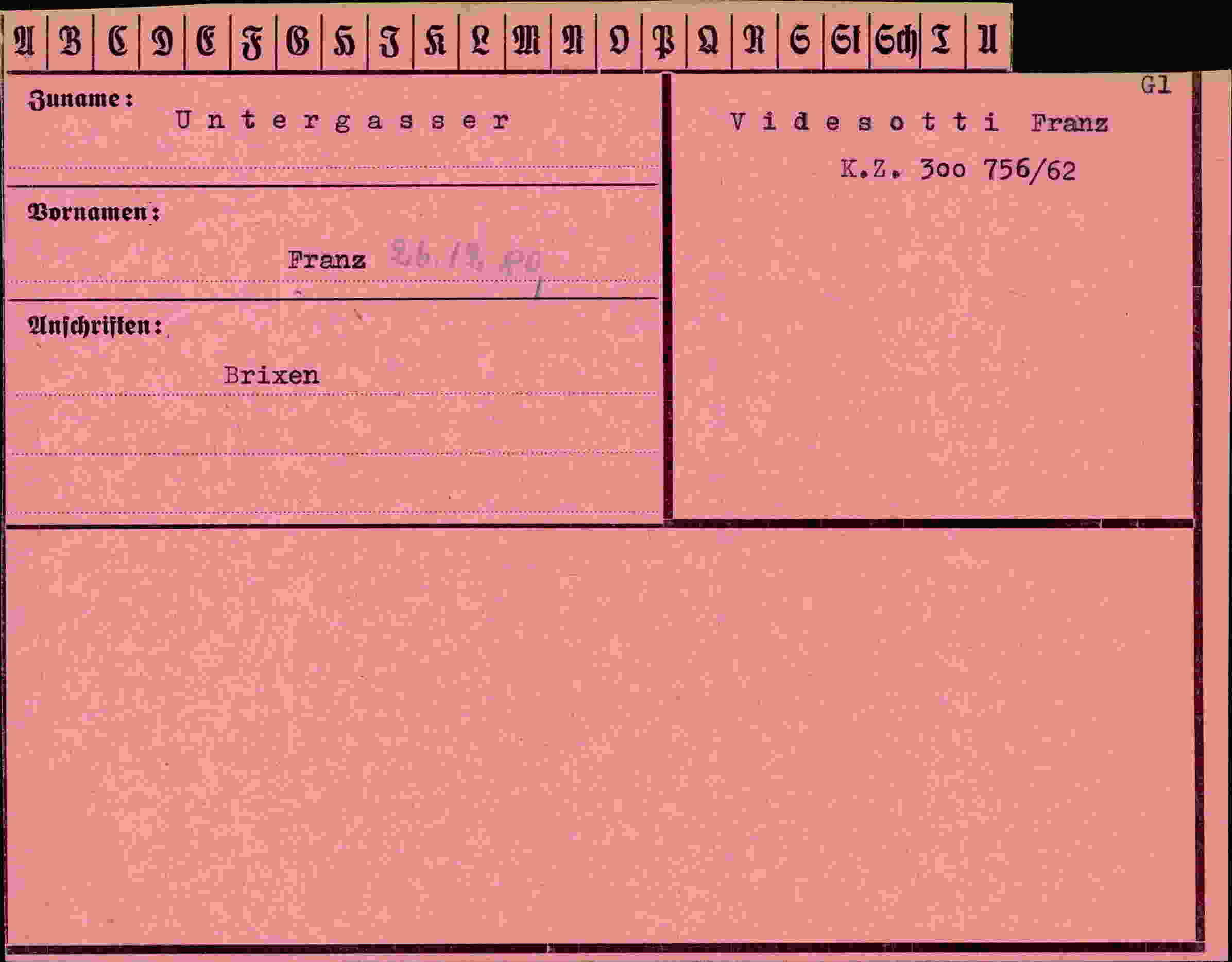 Dokument für Franz Untergasser