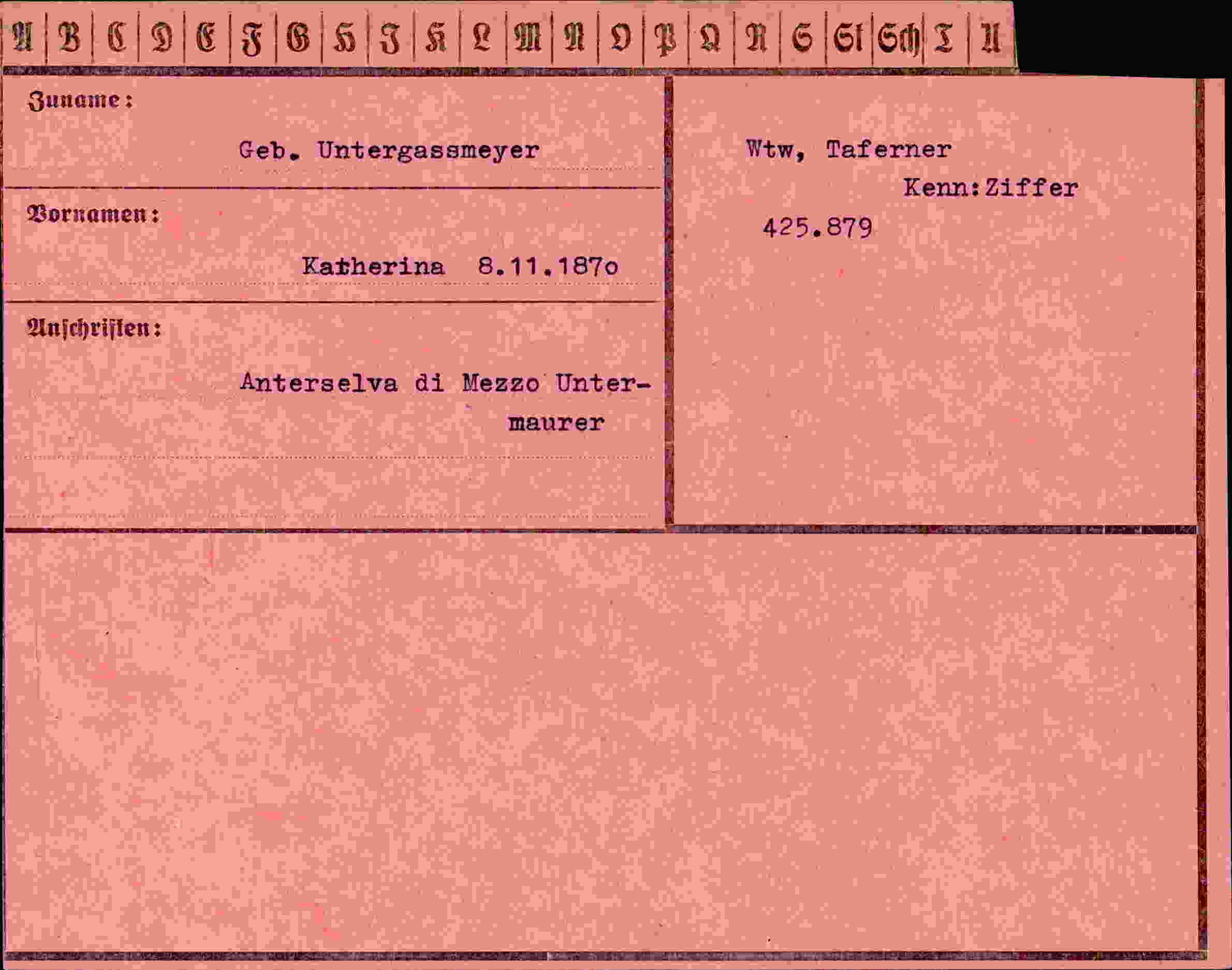 Dokument für Katherina Untergassmeyer