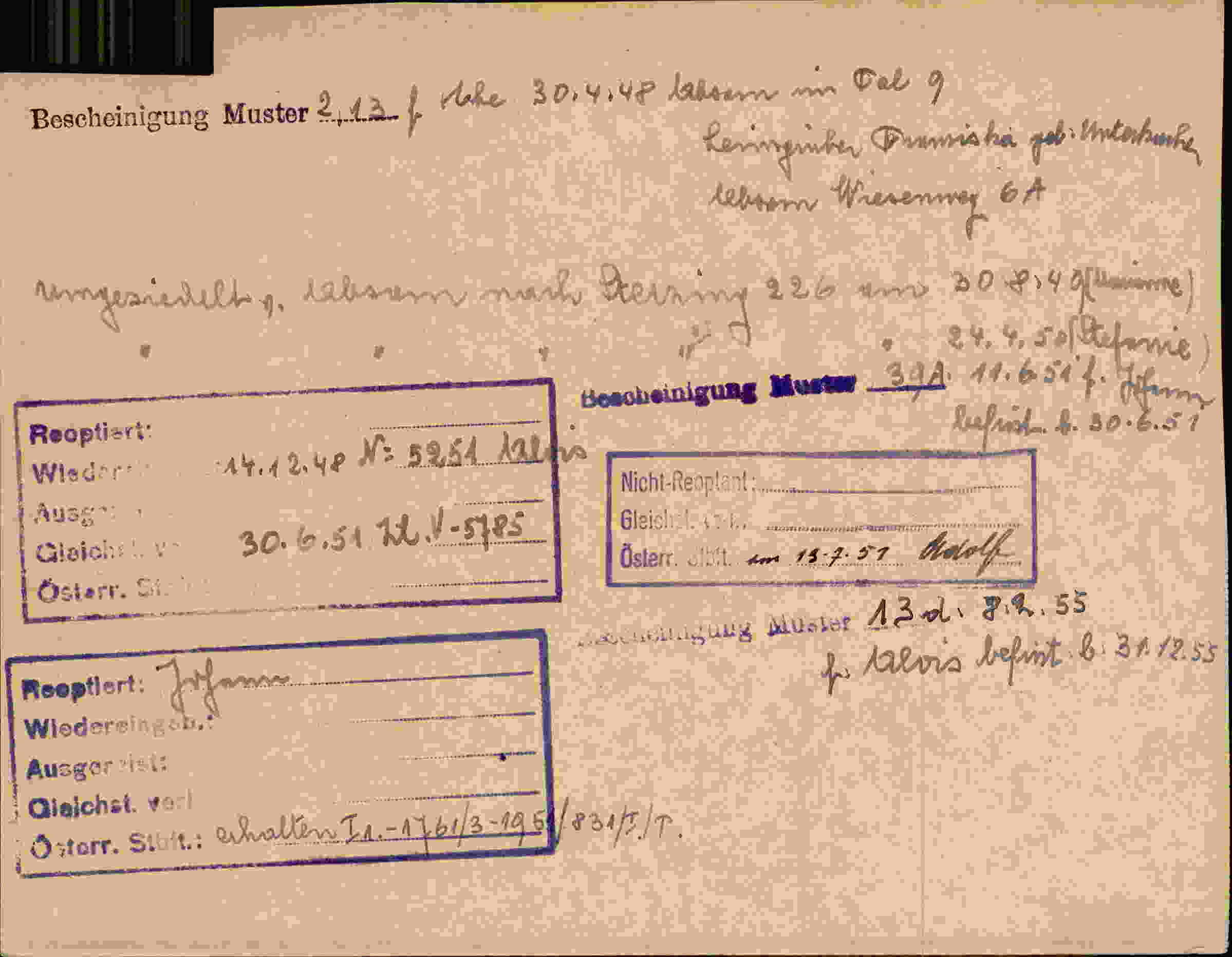 Rückseite des Dokuments