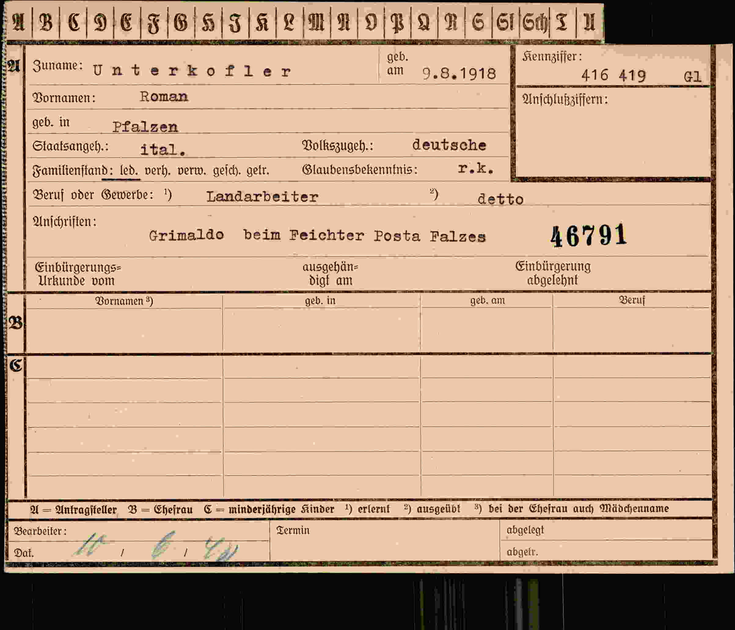 Dokument für Roman Unterkofler