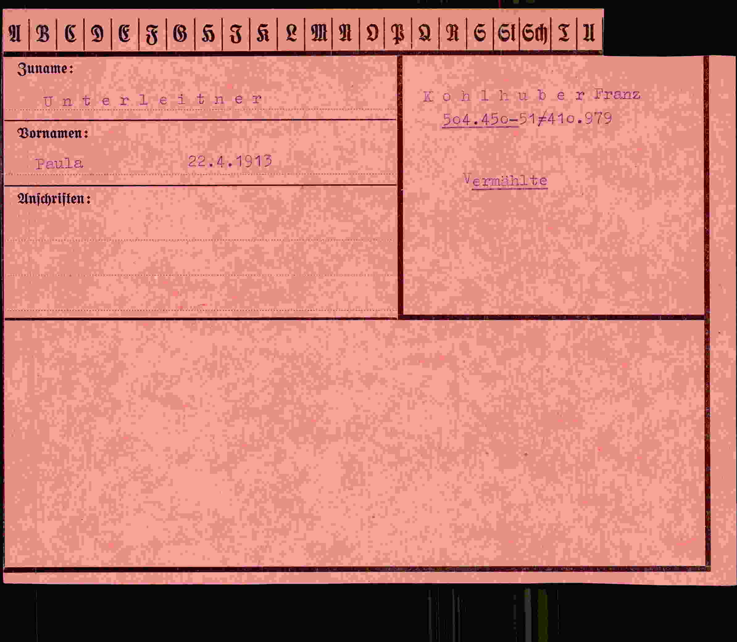 Vorderseite des Dokuments