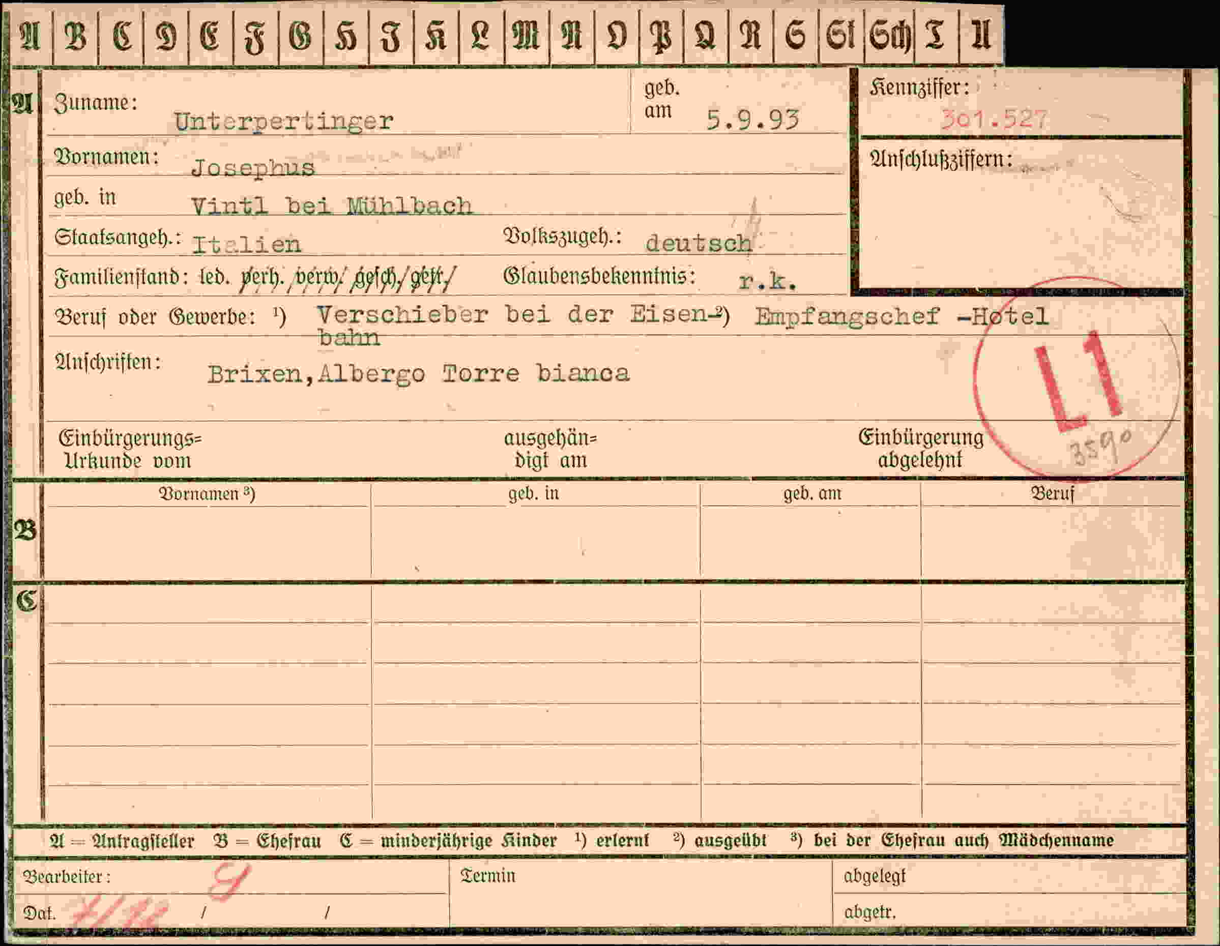 Dokument für Votre Unterpertinger