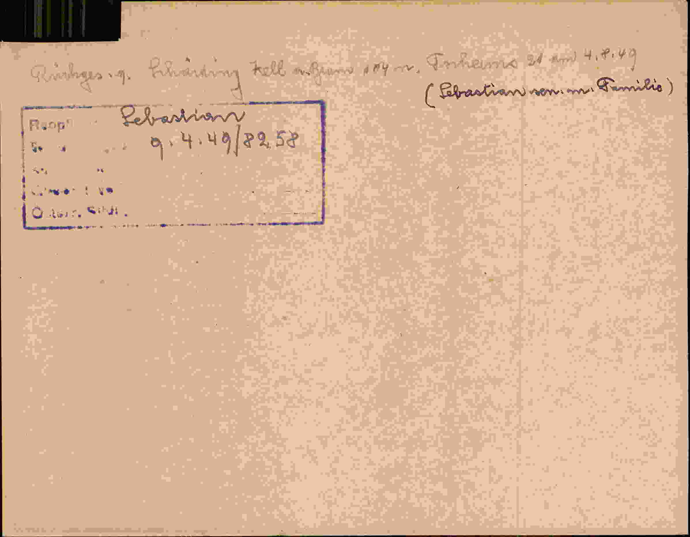 Rückseite des Dokuments