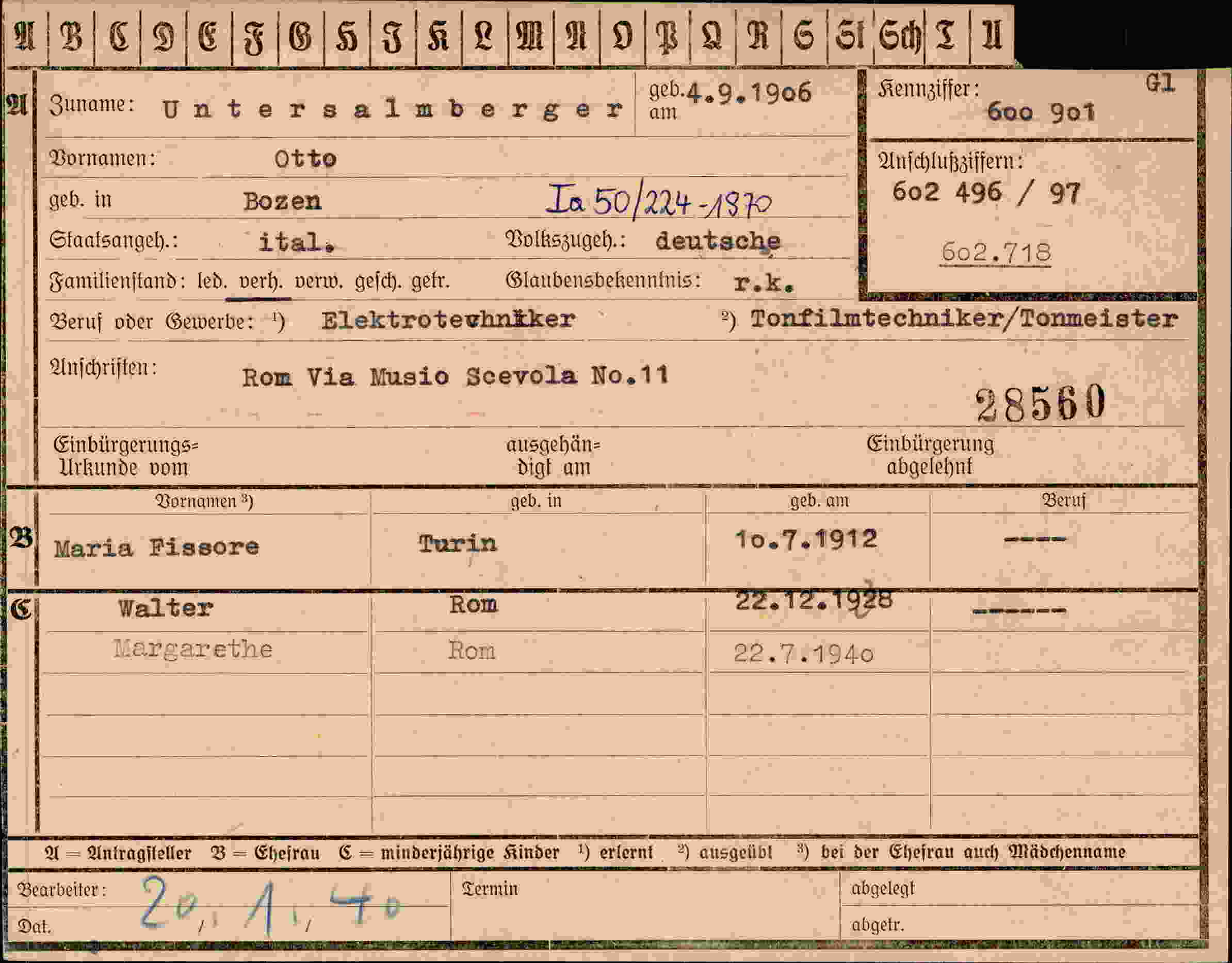 Vorderseite des Dokuments