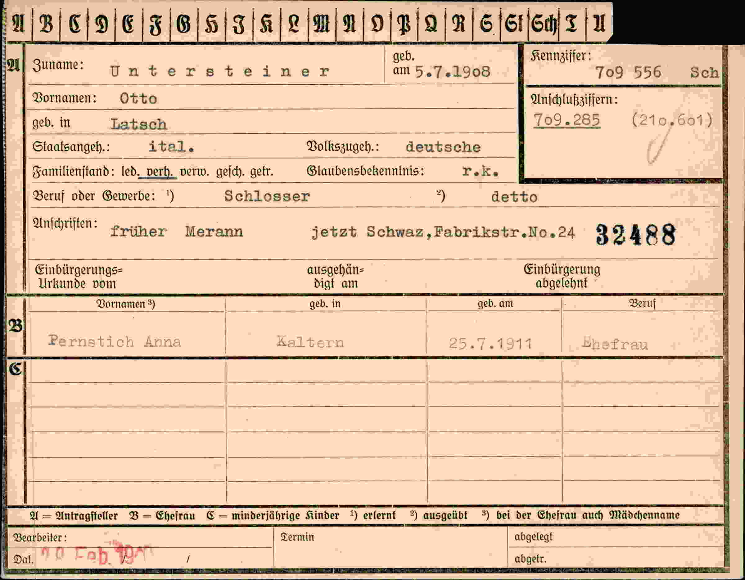 Dokument für Otto Untersteiner