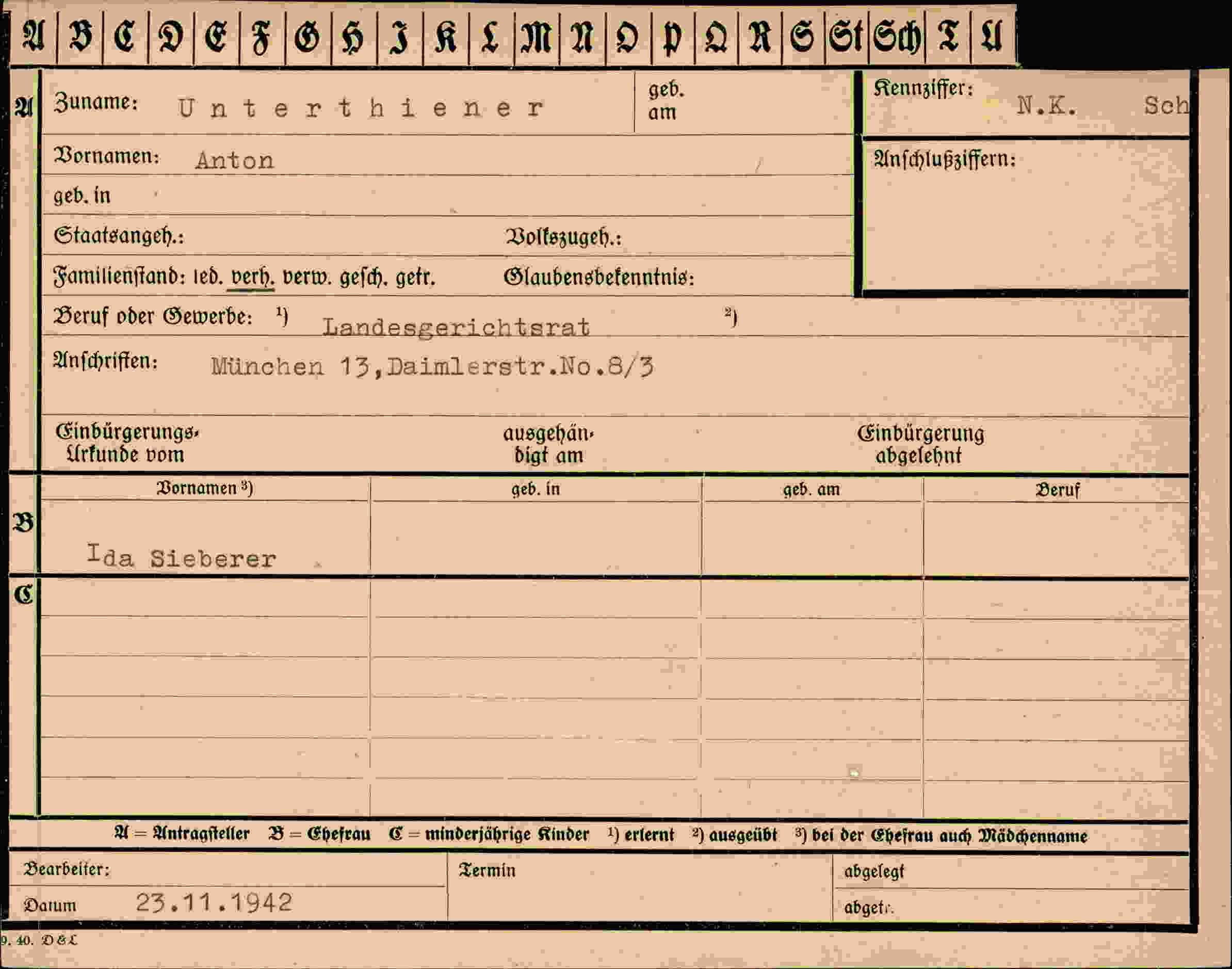 Dokument für Anton Unterthiener