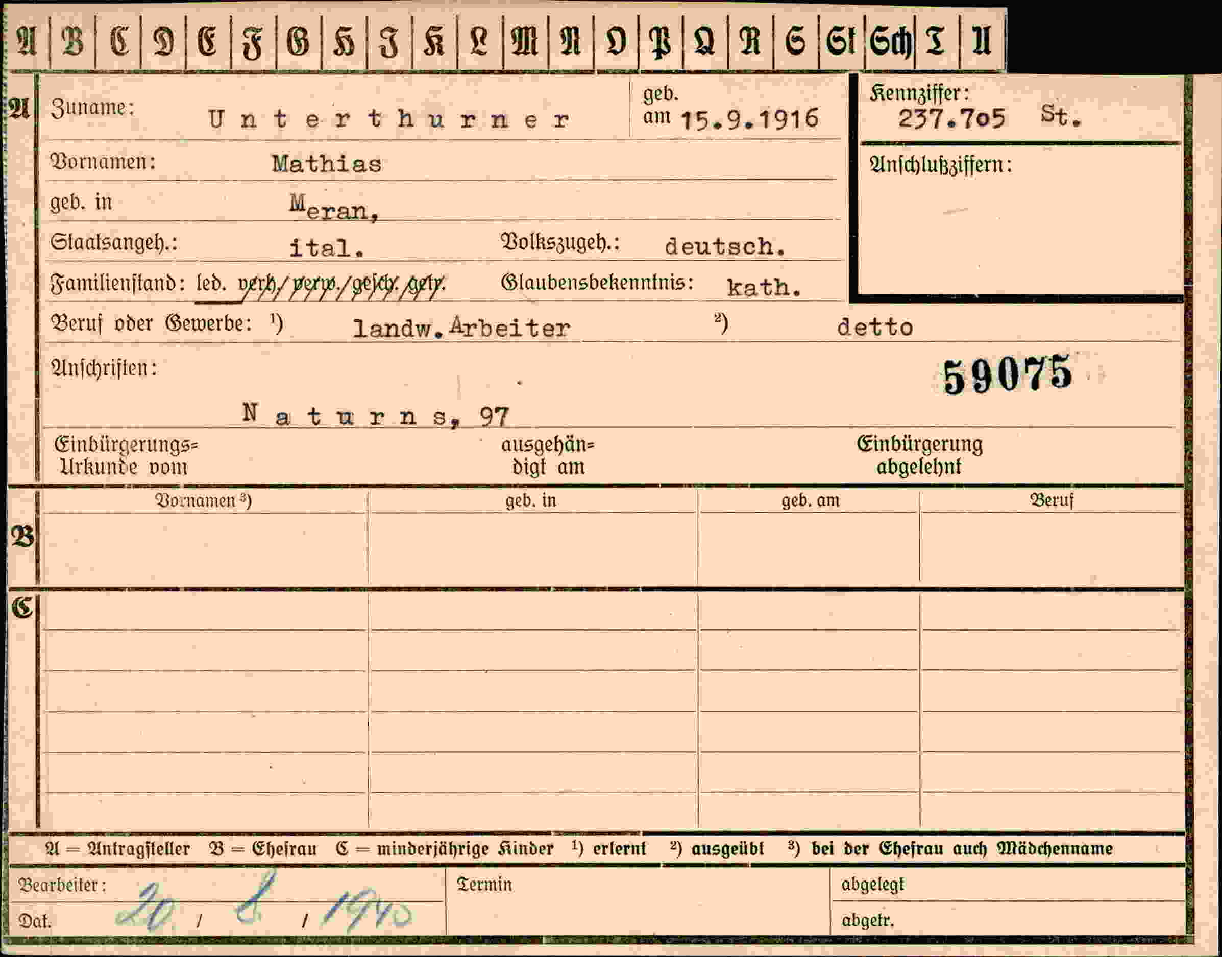 Dokument für Mathias Unterthurner
