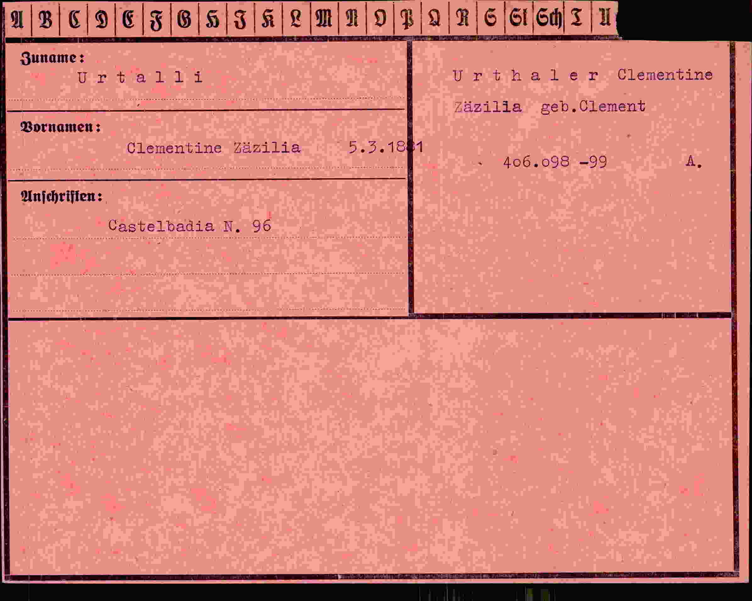 Vorderseite des Dokuments