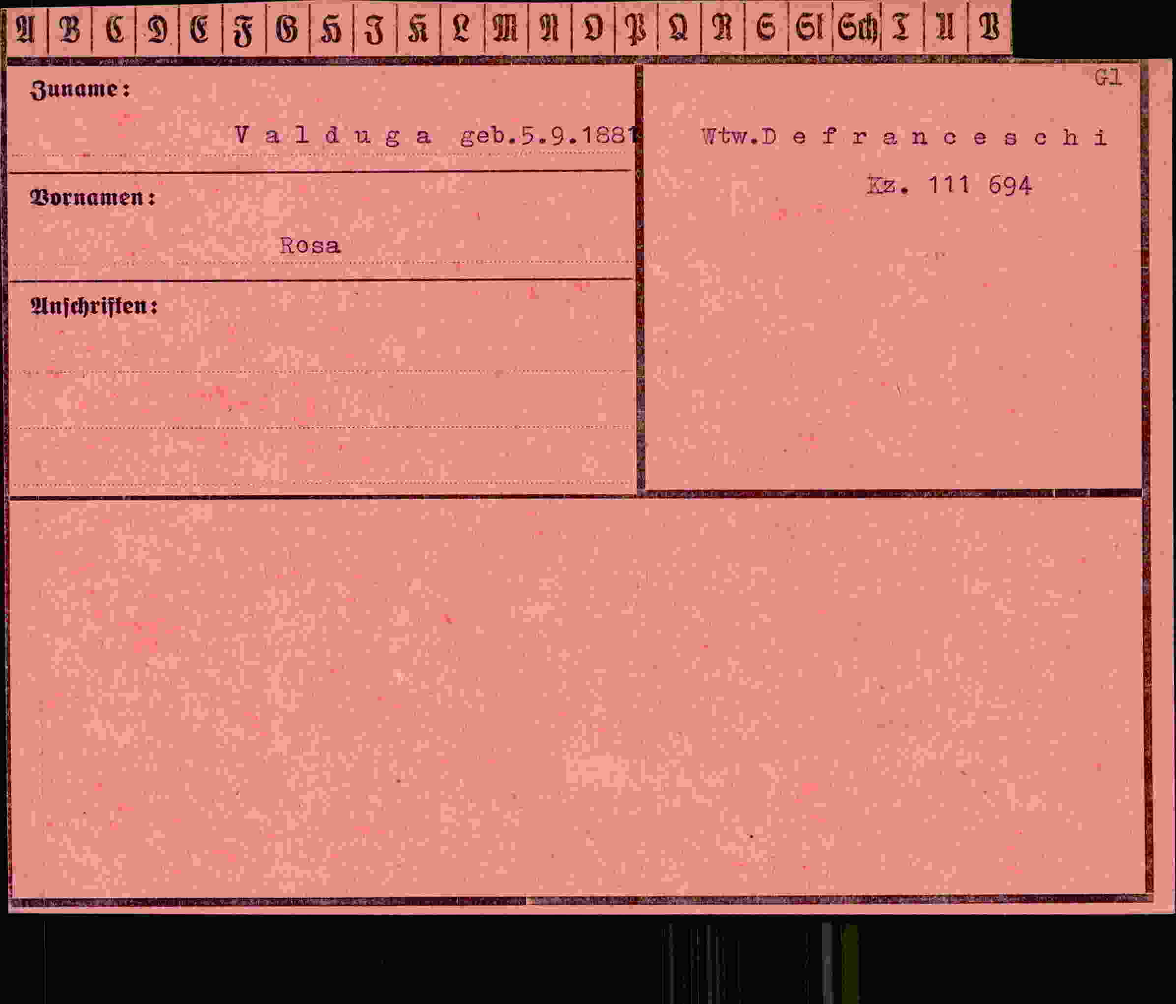 Dokument für Rosa Valduga