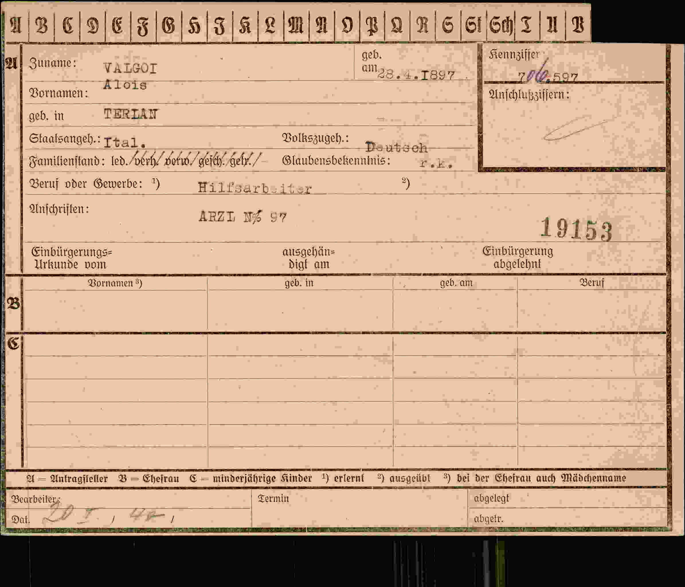 Dokument für Alois Valgoi