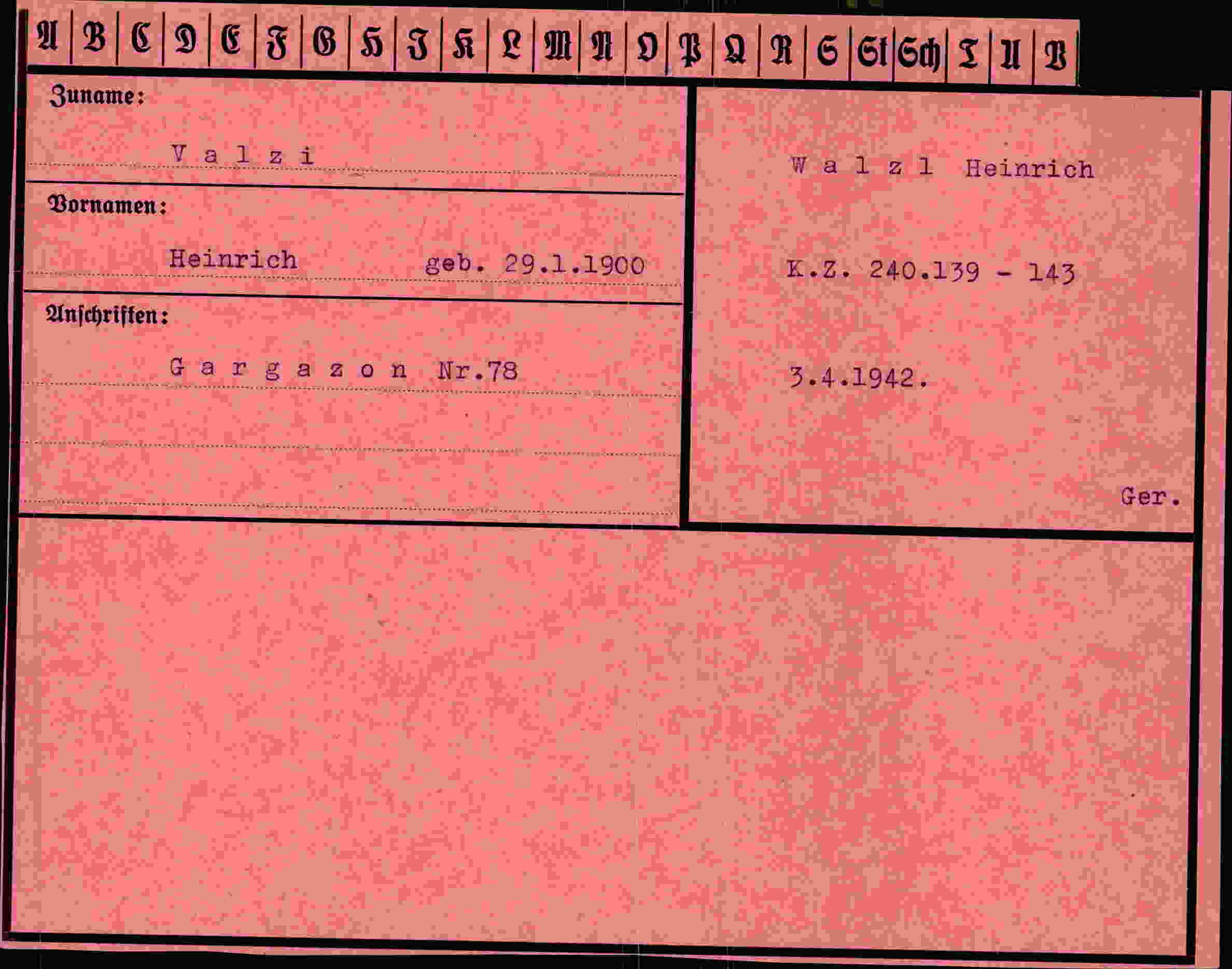 Dokument für Heinrich Valzi