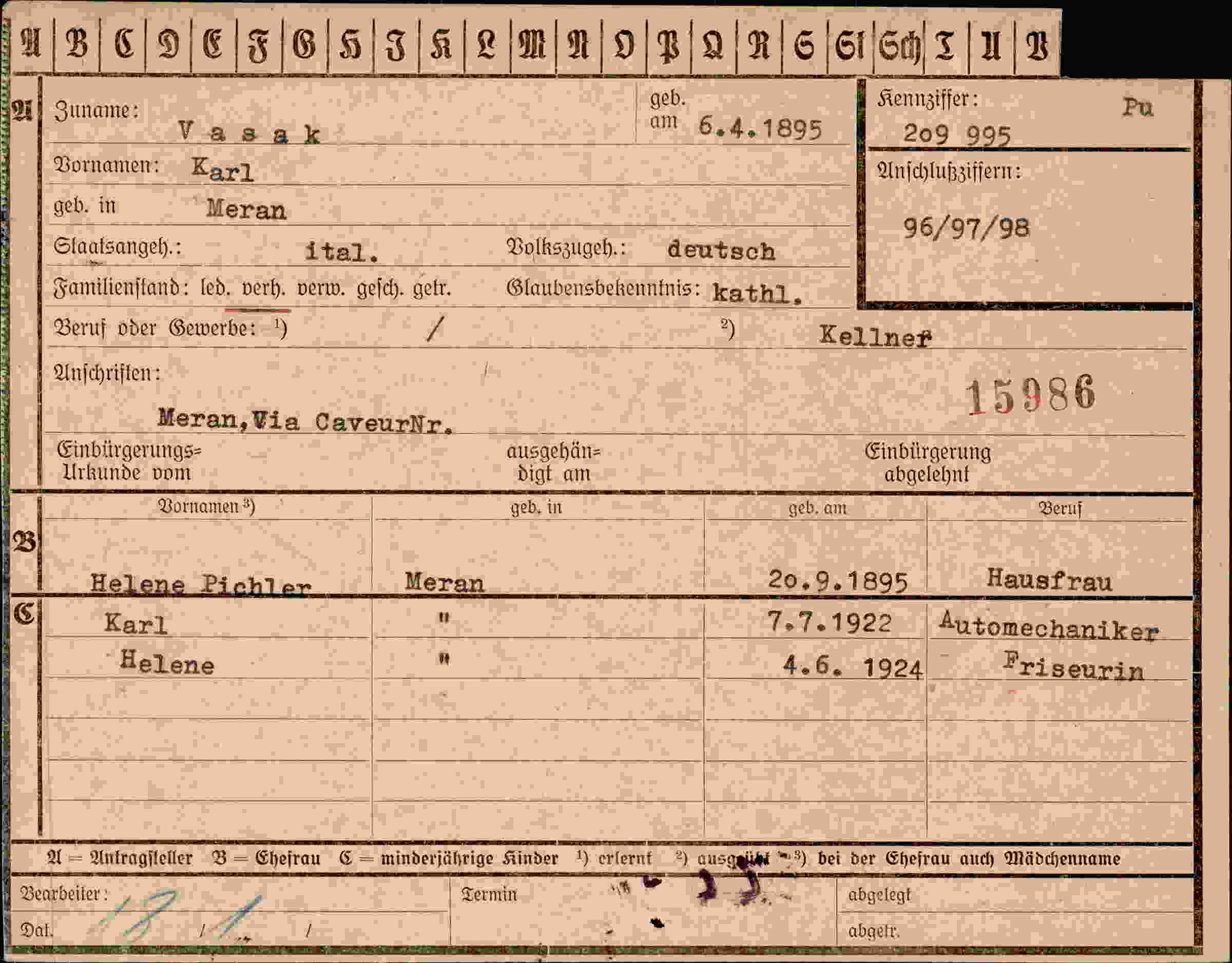 Dokument für Karl Vasak