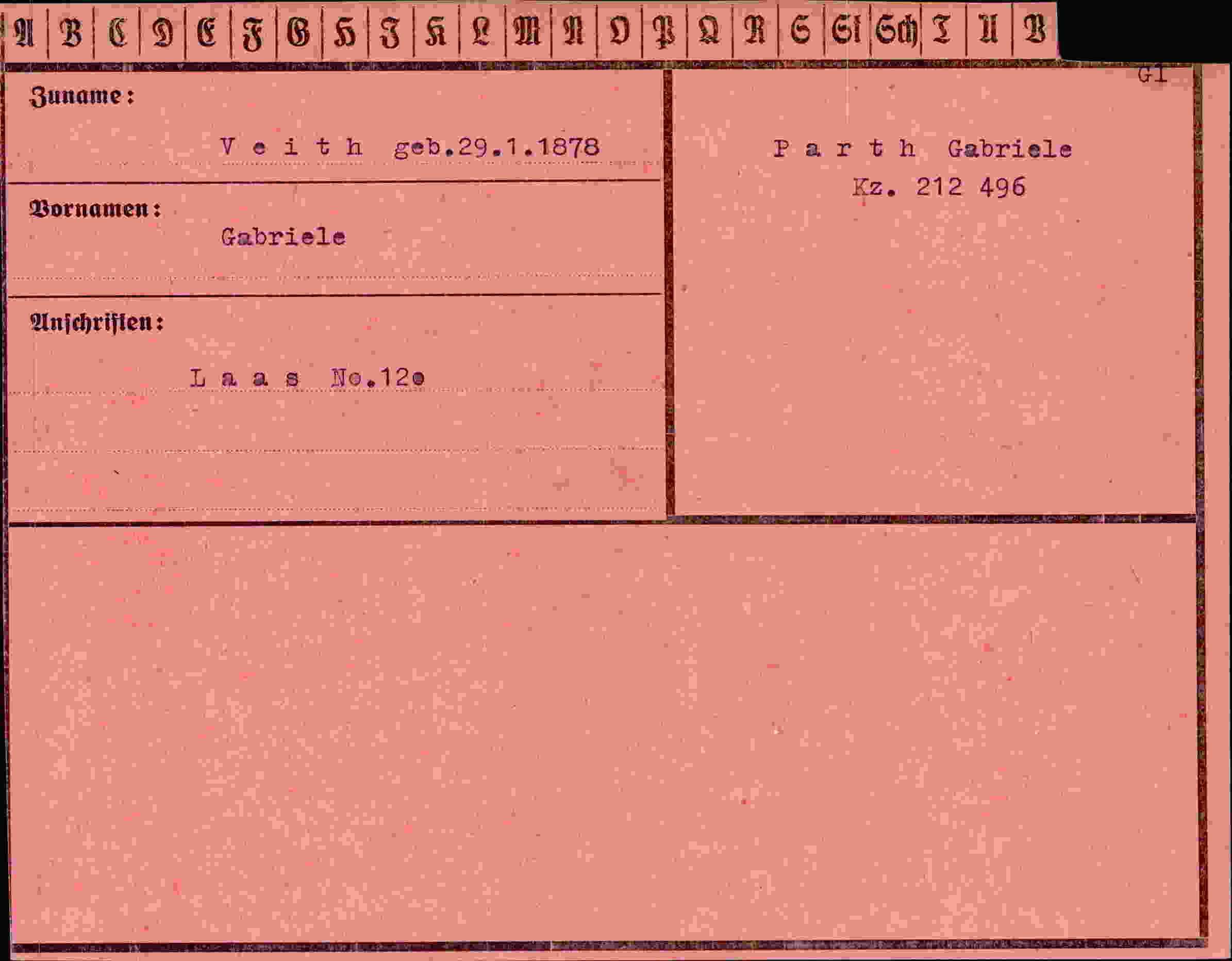 Dokument für Gabriele Veith
