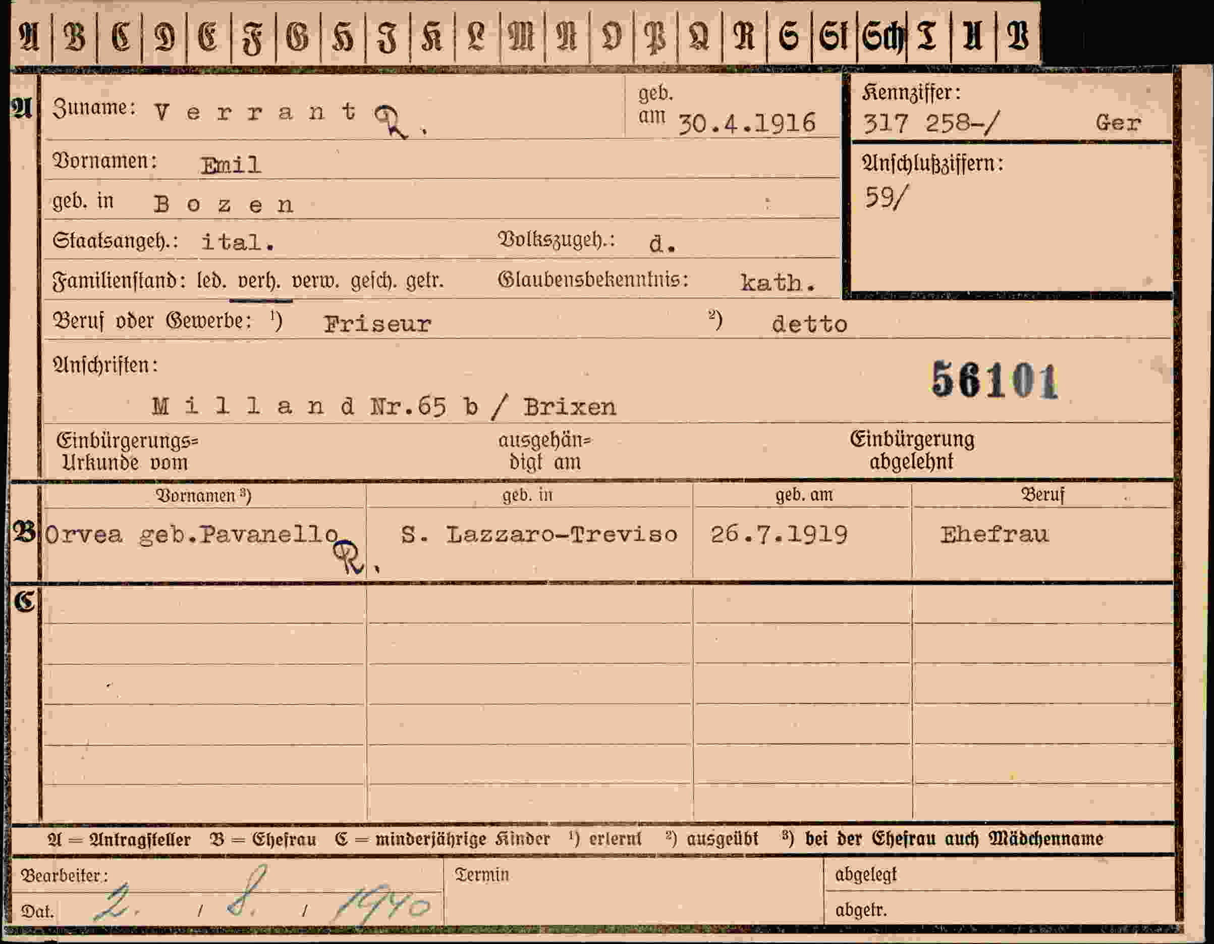 Dokument für Emil VerrantQ