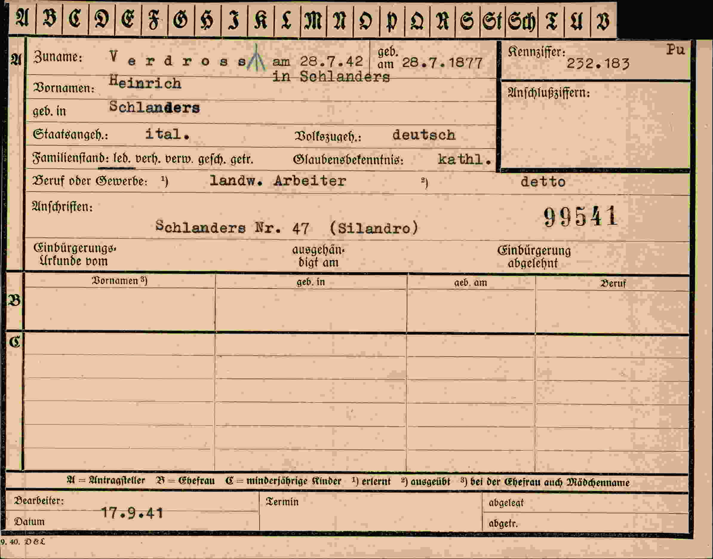 Dokument für Heinrich Verdross