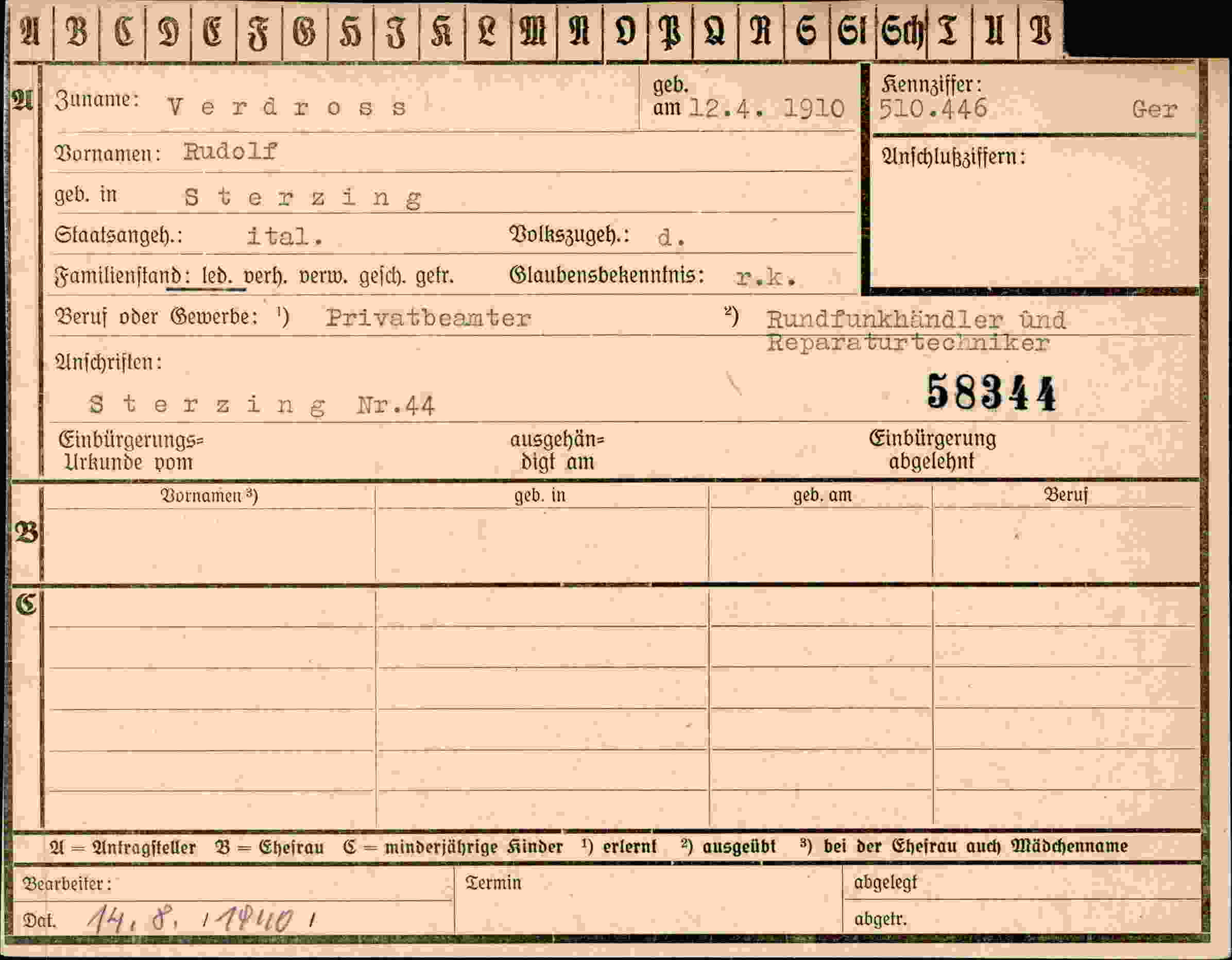 Dokument für Rudolf Verdross