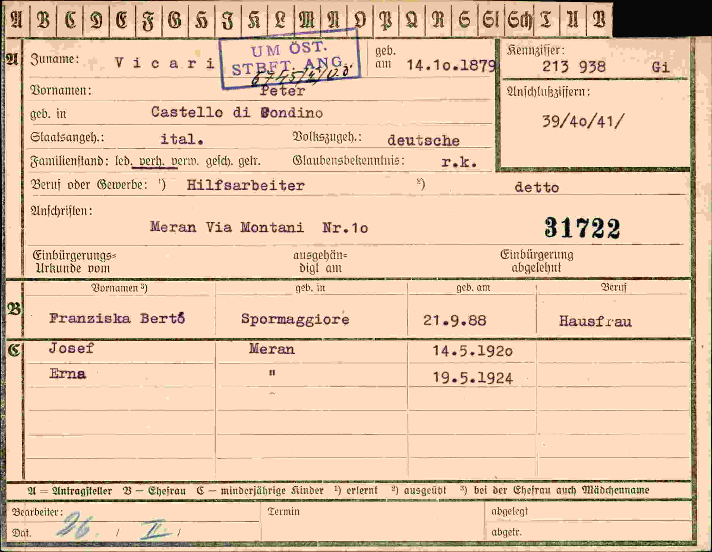 Dokument für  Vicari