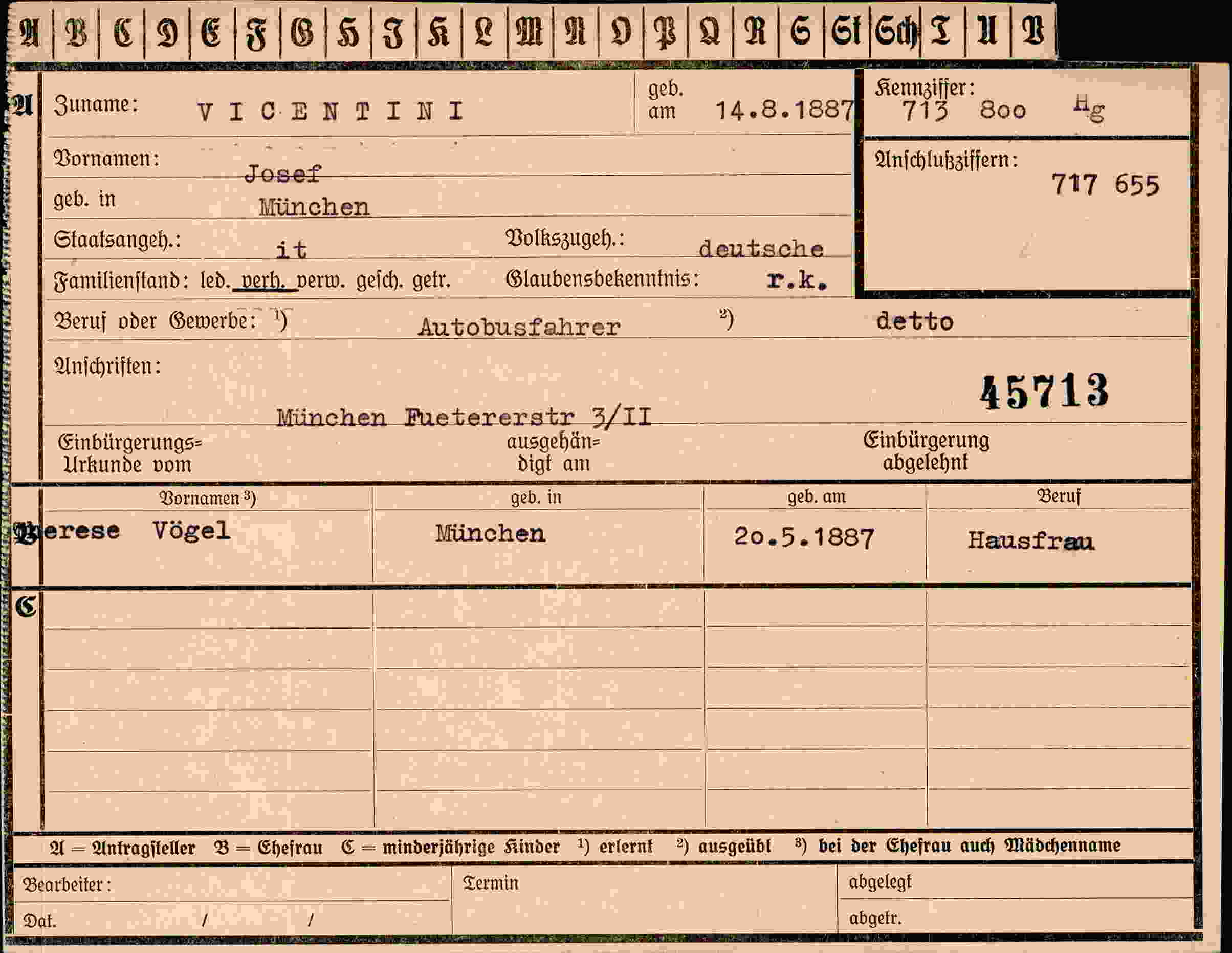 Vorderseite des Dokuments