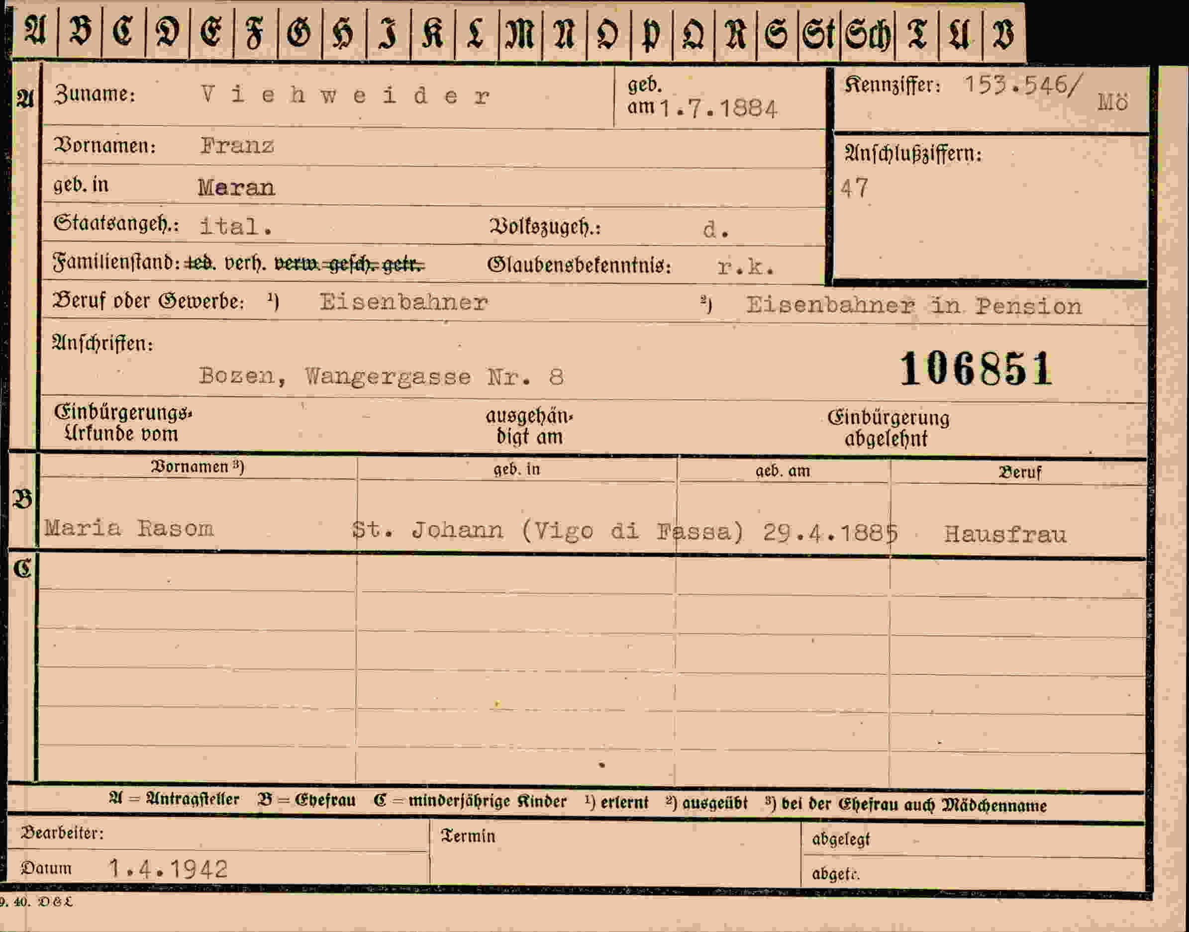 Dokument für Franz Viehweider