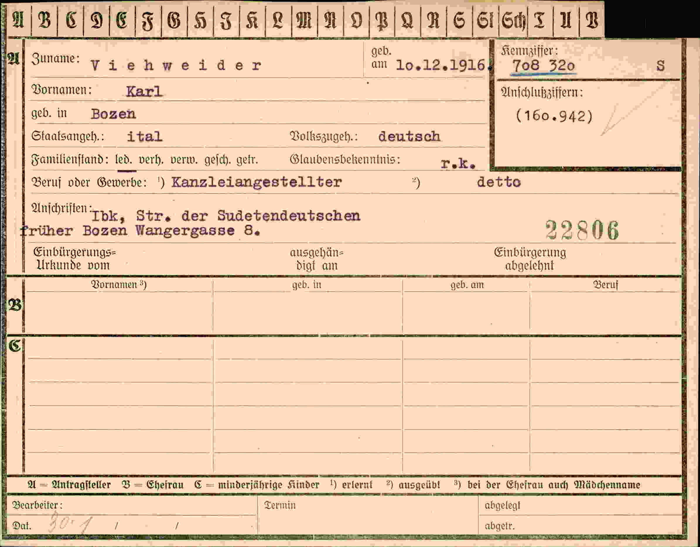 Dokument für Karl Viehweider