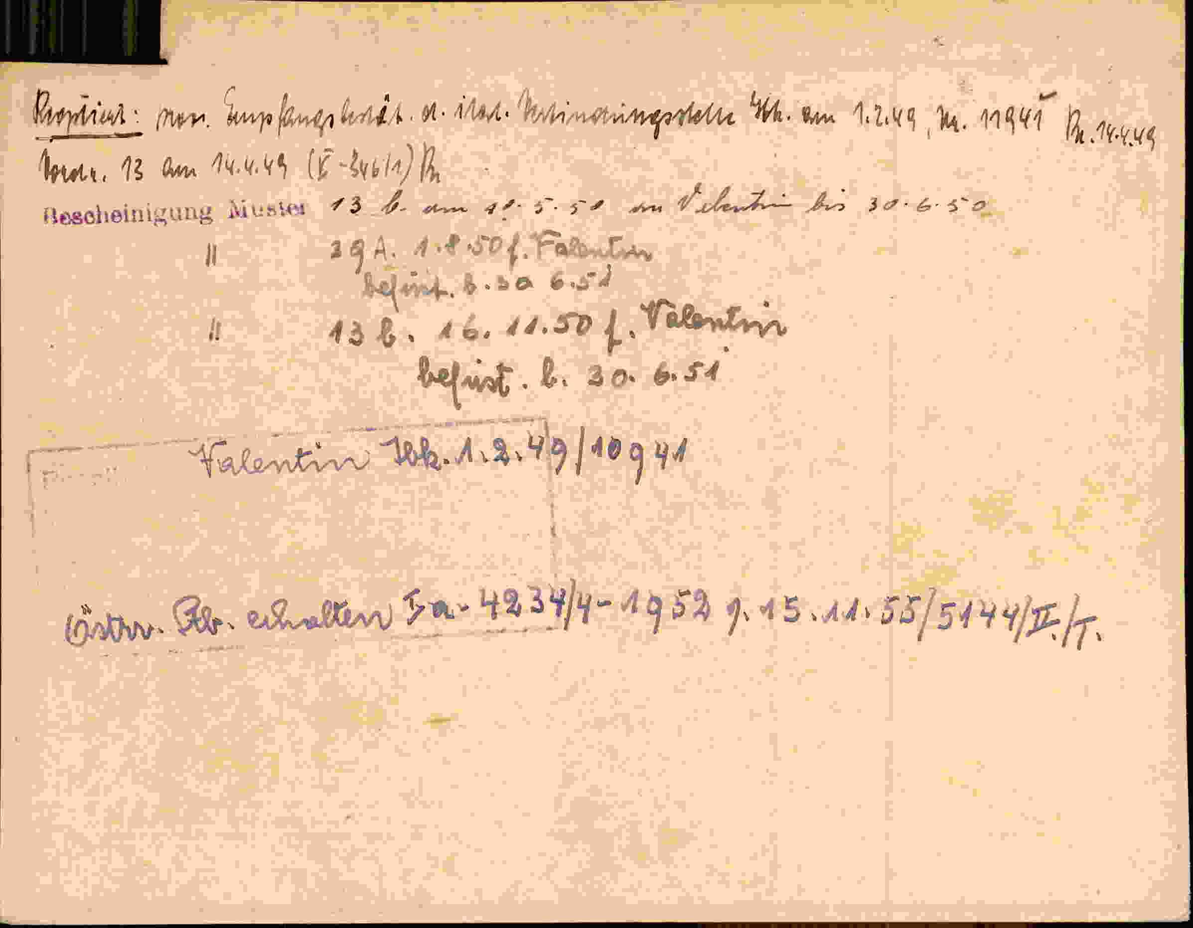 Rückseite des Dokuments