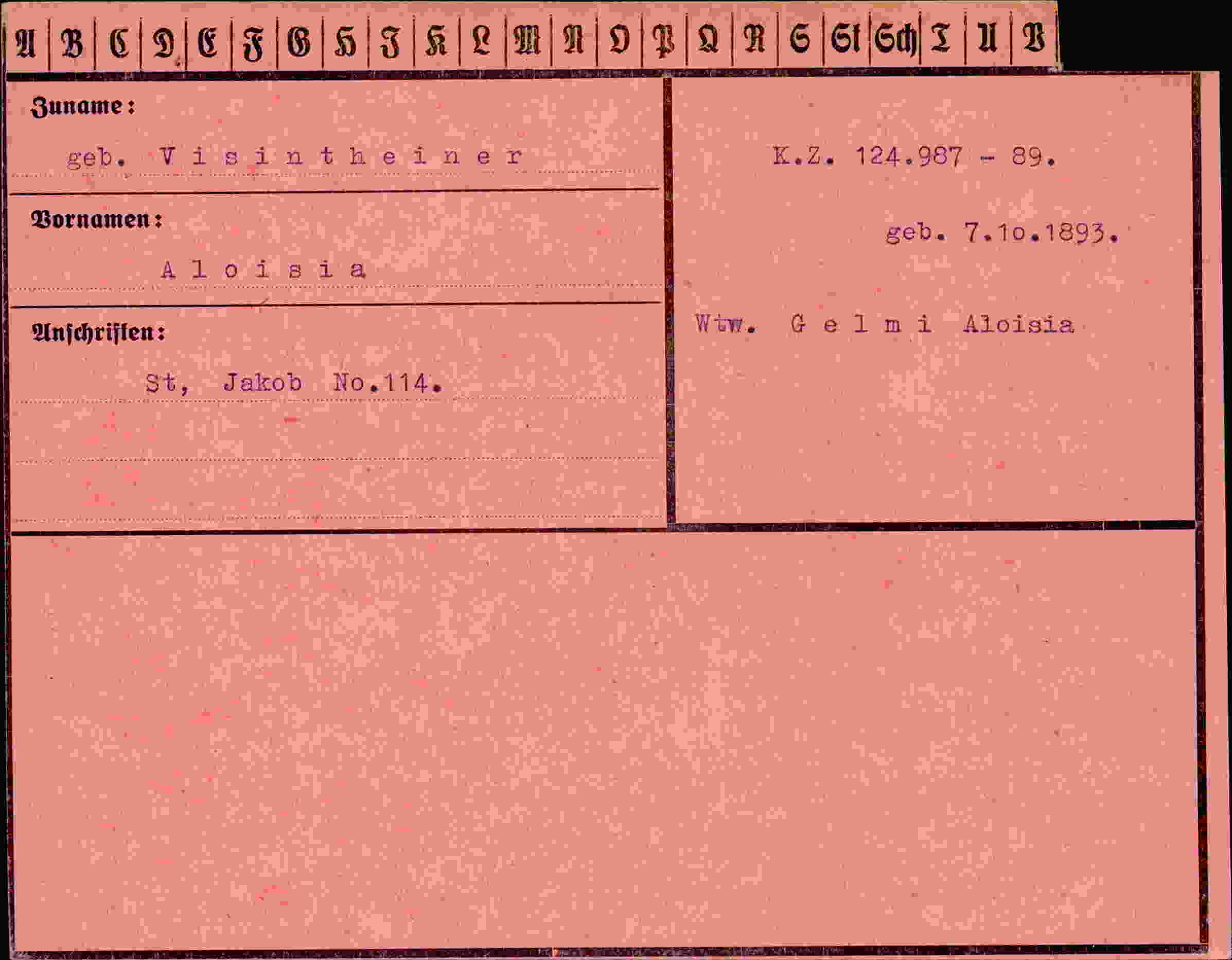 Vorderseite des Dokuments