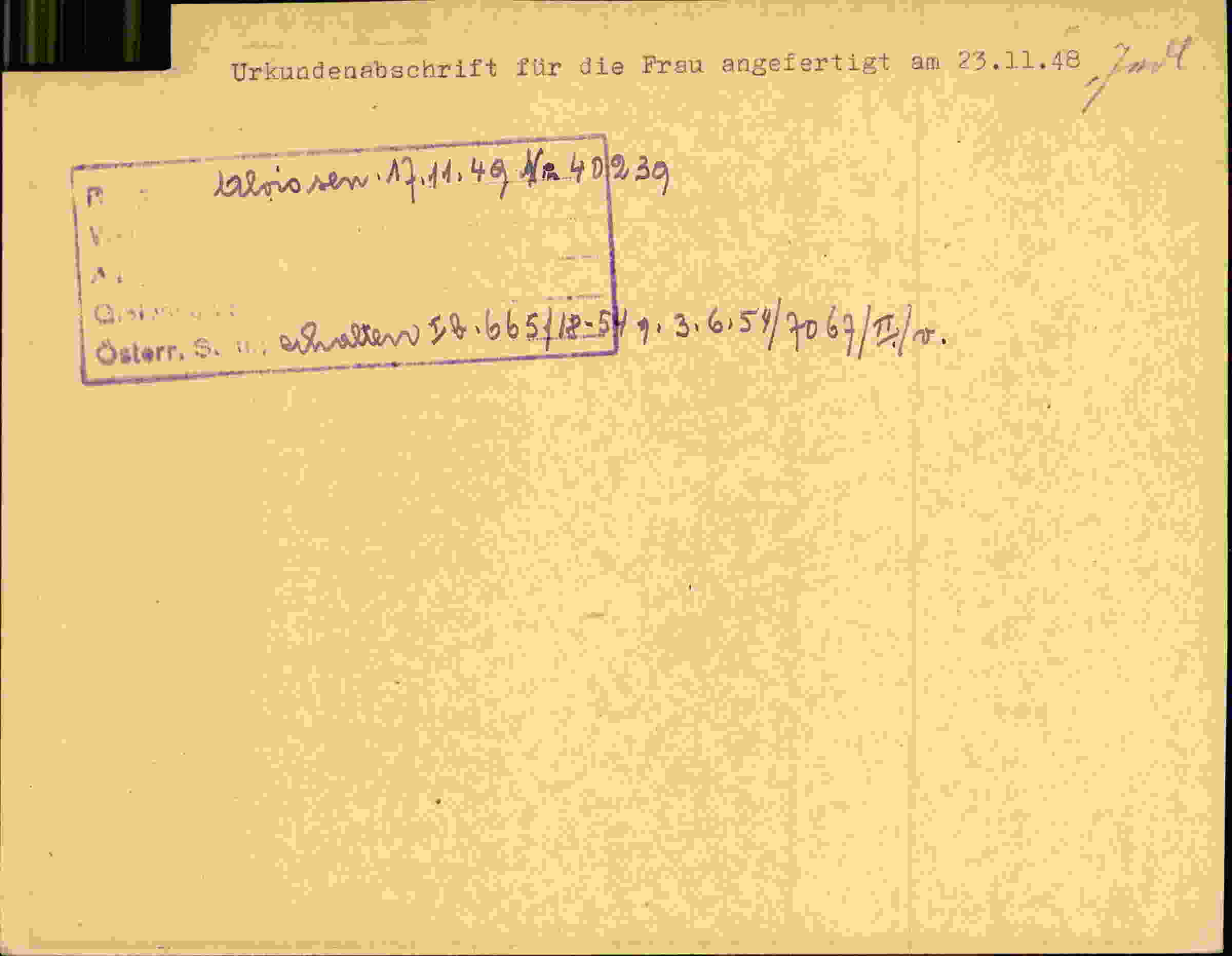 Rückseite des Dokuments