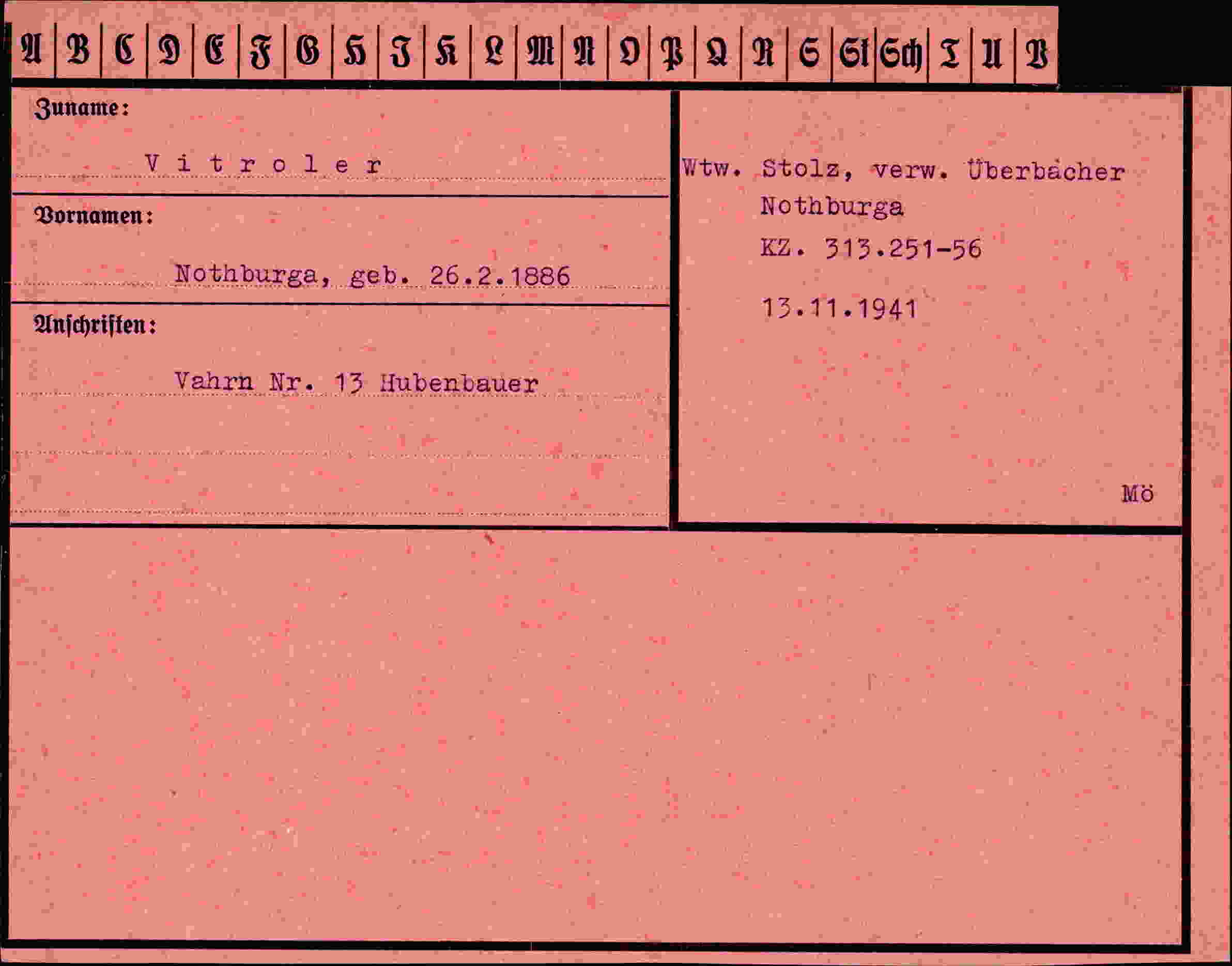 Vorderseite des Dokuments