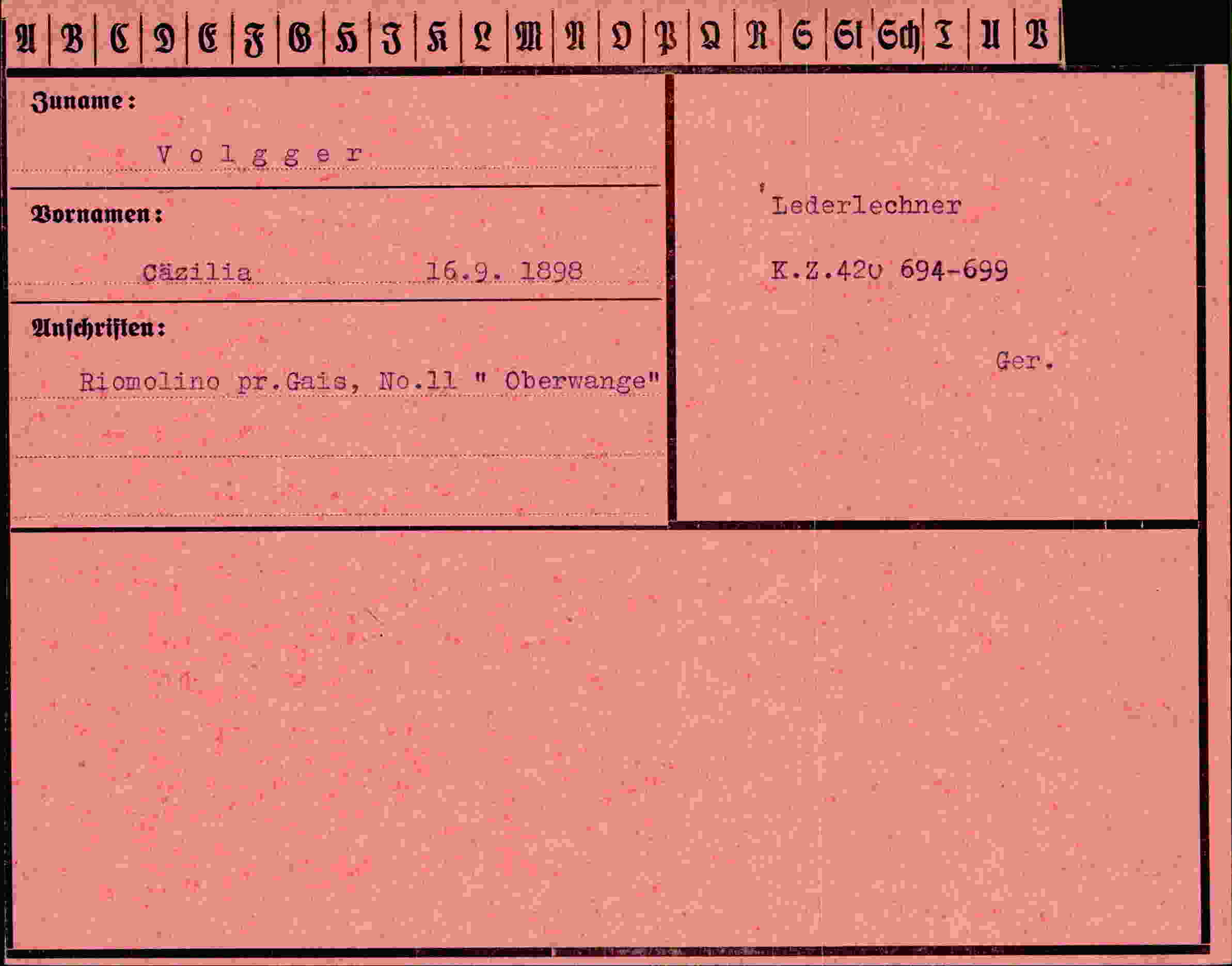 Vorderseite des Dokuments