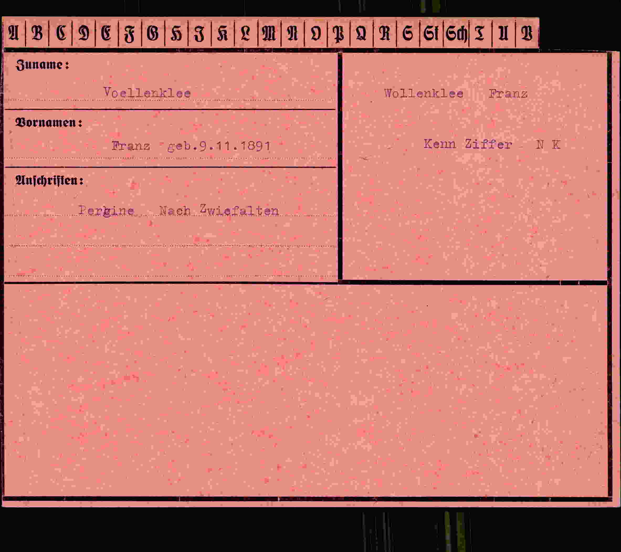 Vorderseite des Dokuments