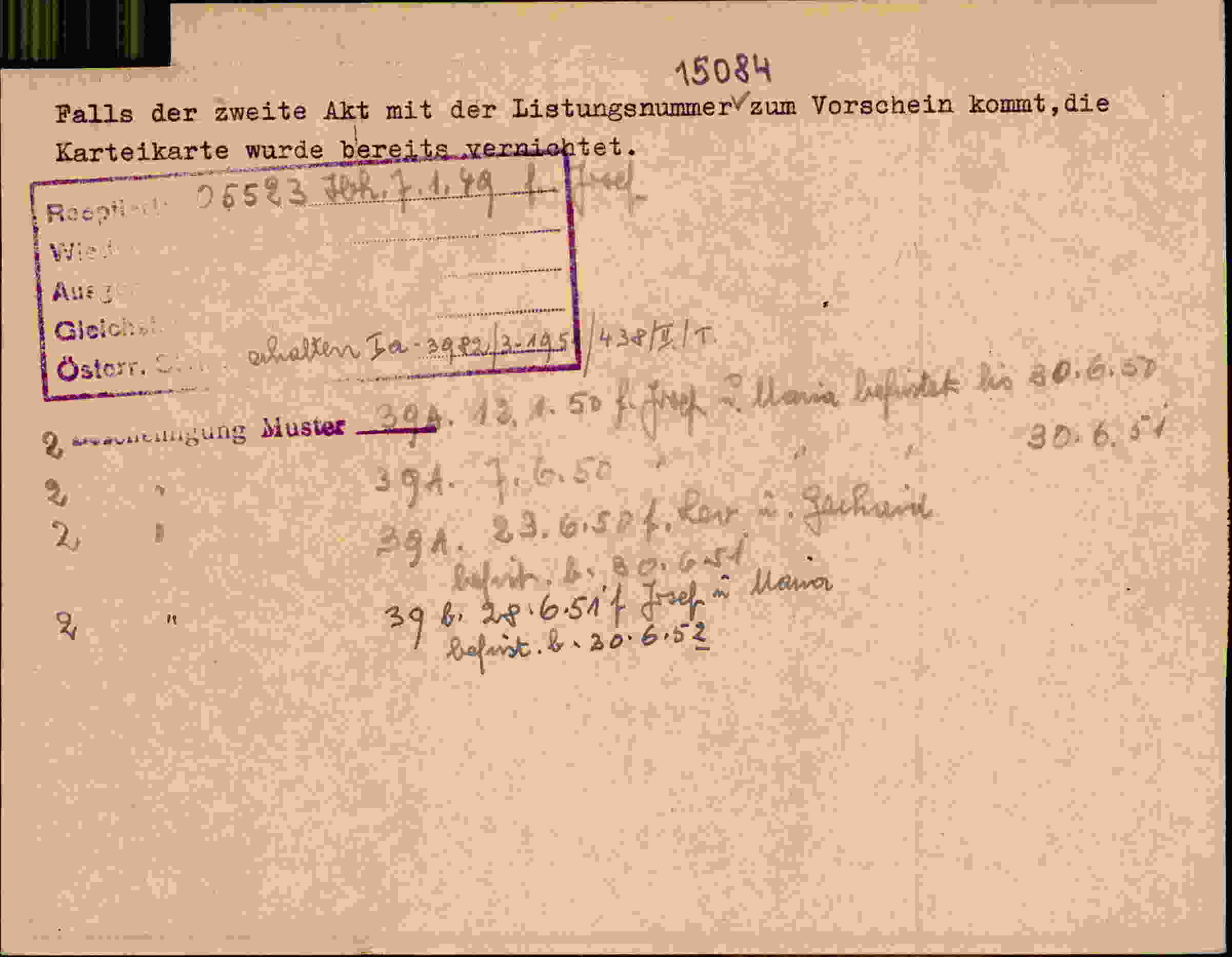 Rückseite des Dokuments