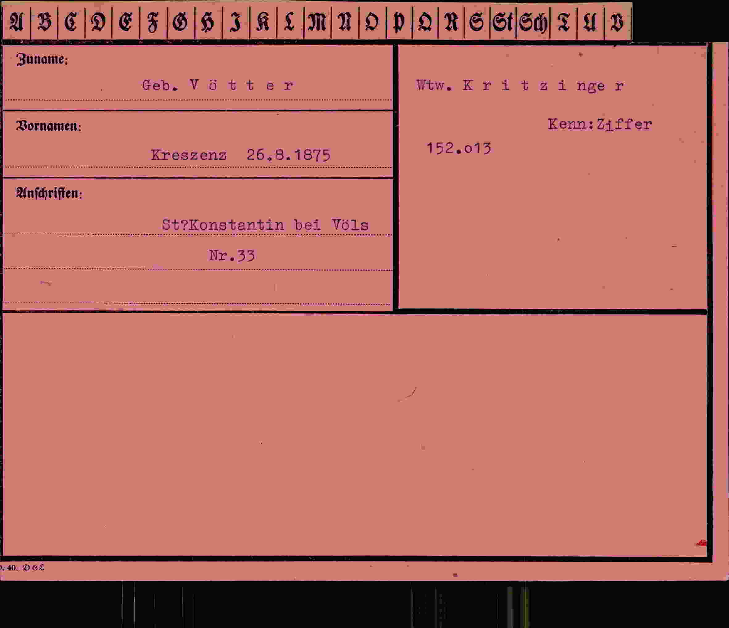 Vorderseite des Dokuments