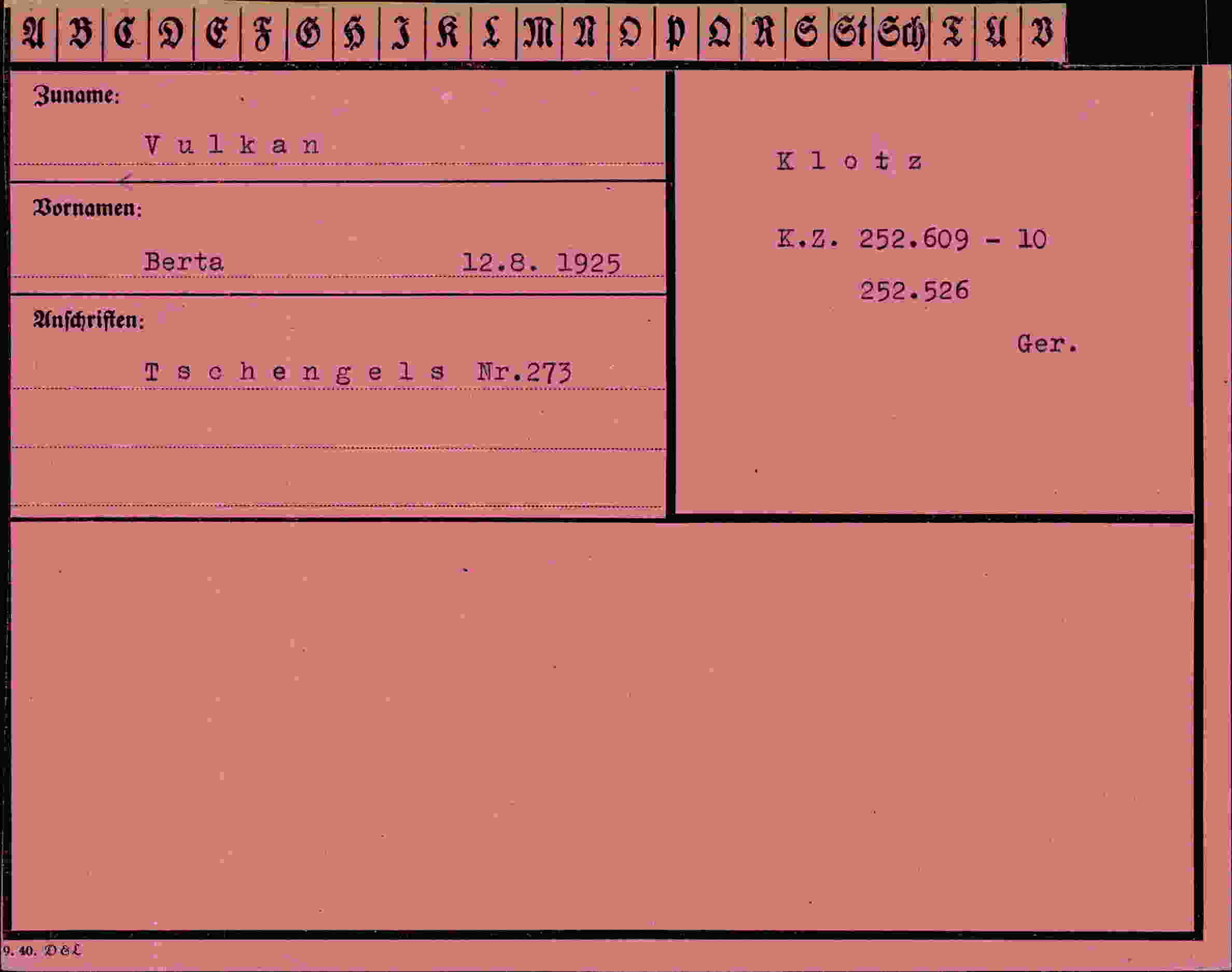 Vorderseite des Dokuments