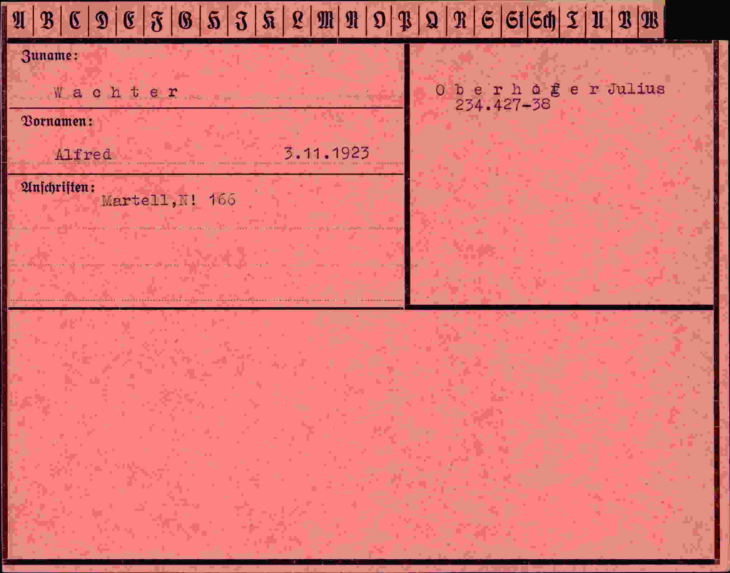 Dokument für Alfred Wachter