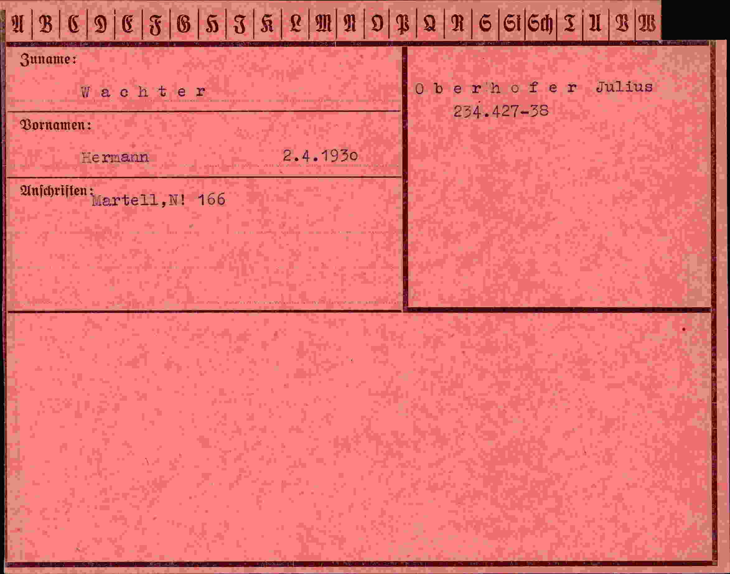 Dokument für Hermann Wachter