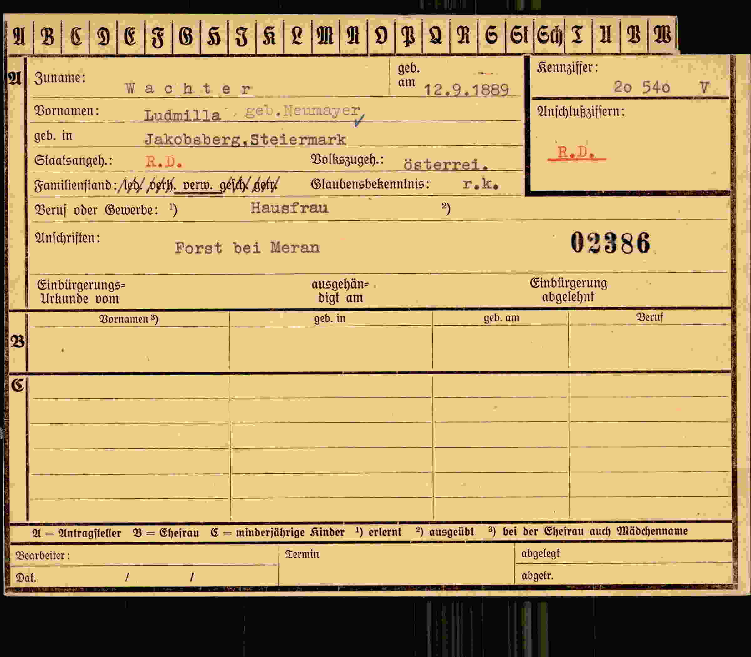 Dokument für Ludmilla Wachter