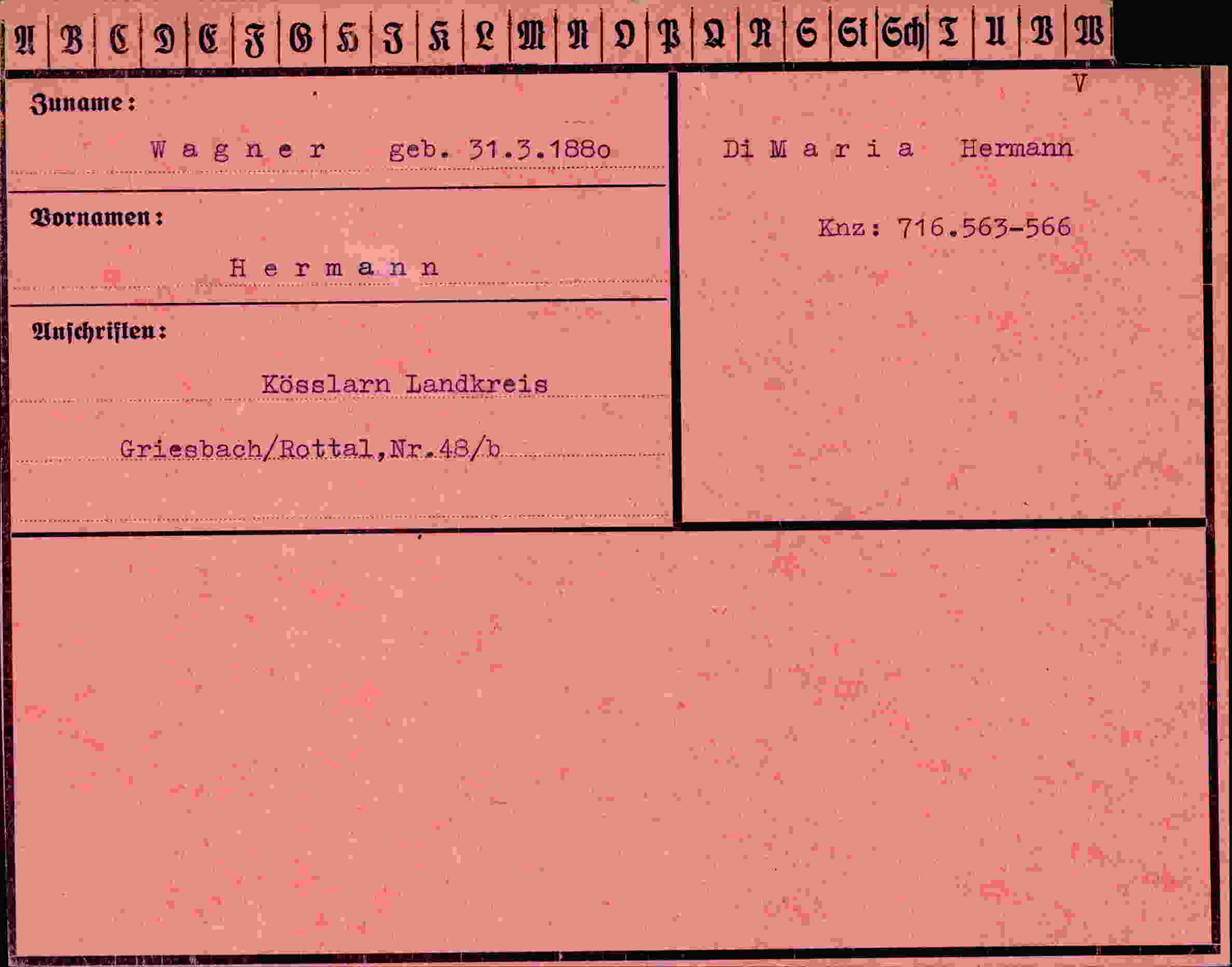 Dokument für Hermann Wagner