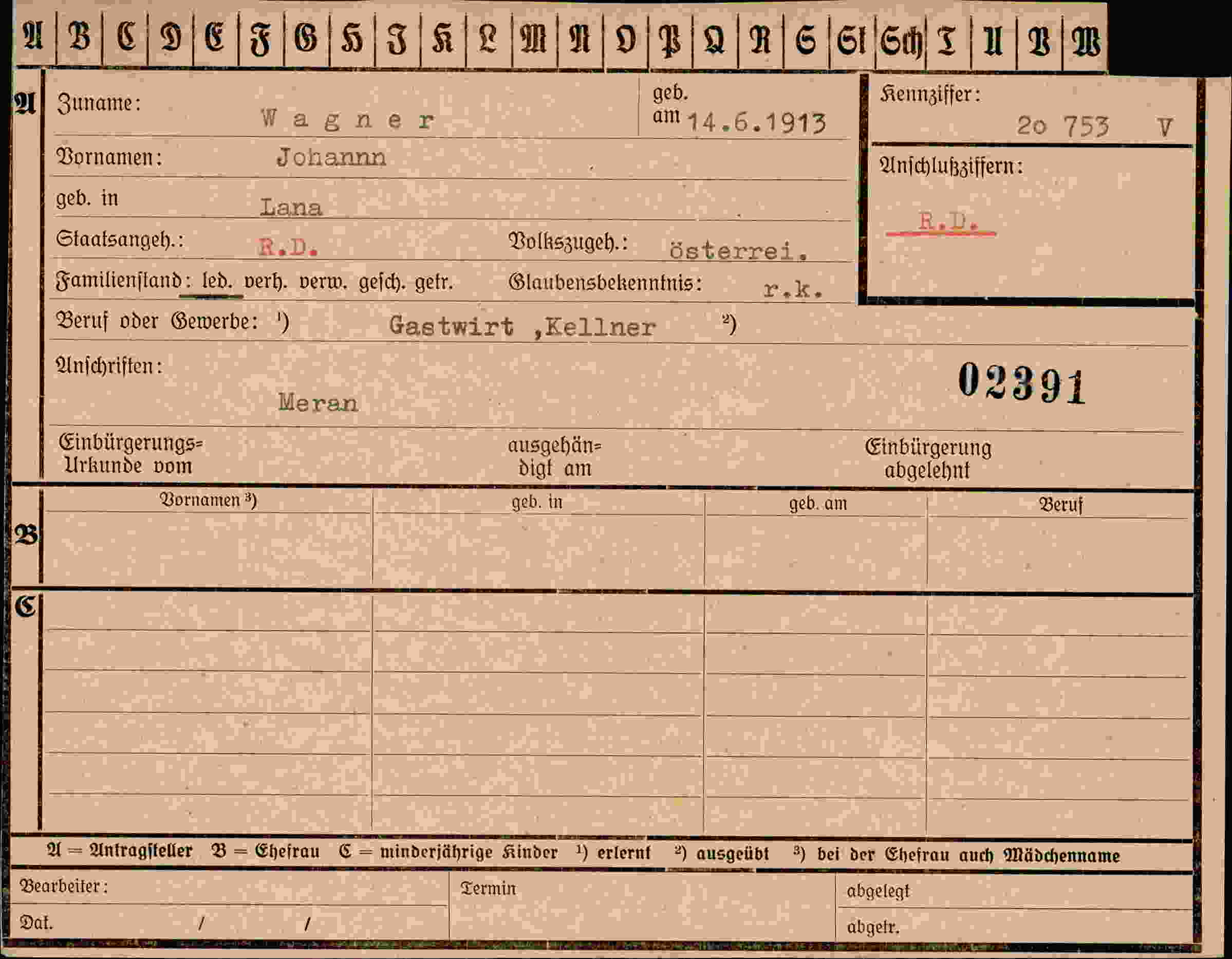 Dokument für Johannn Wagner