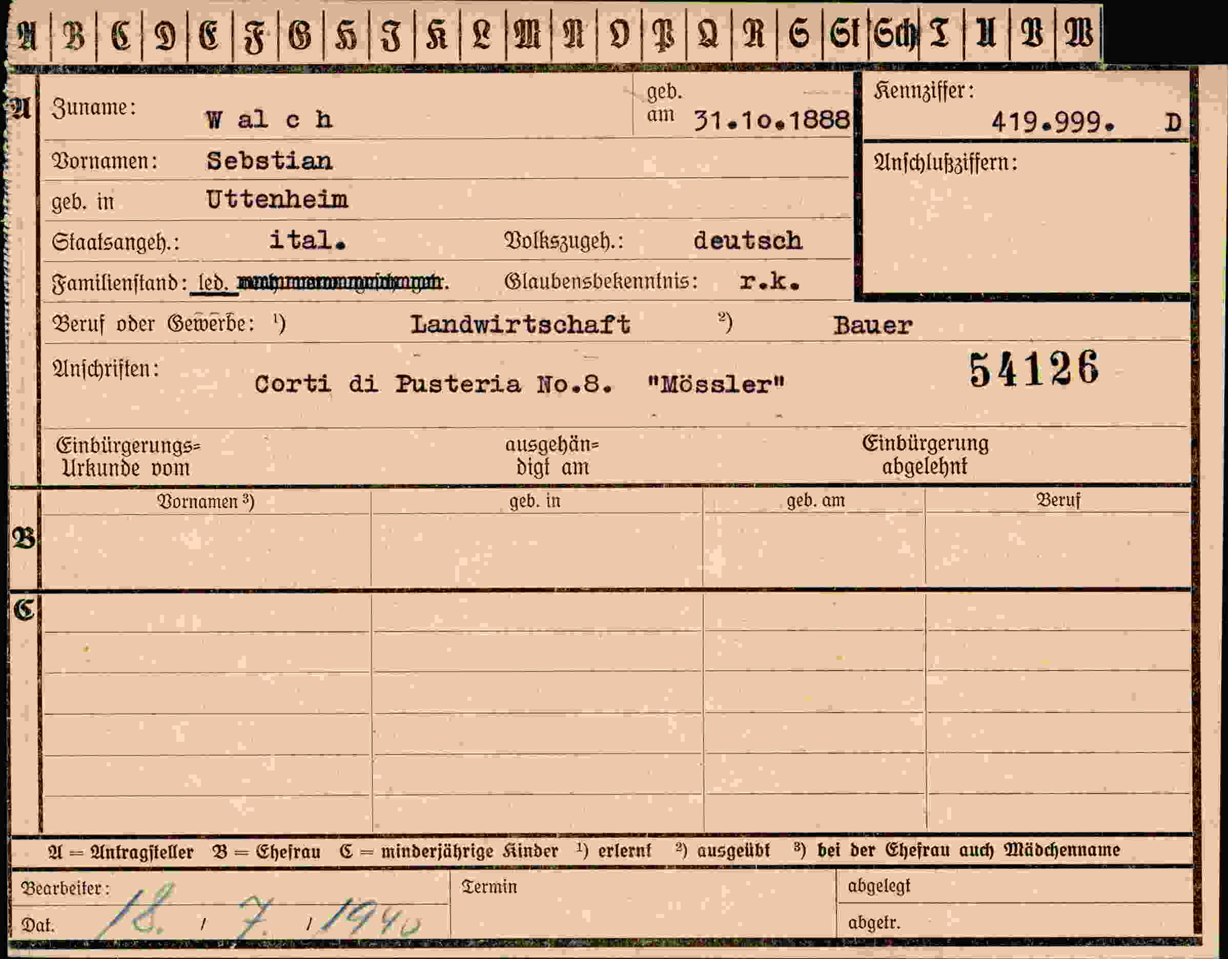 Dokument für Sebastian Walch